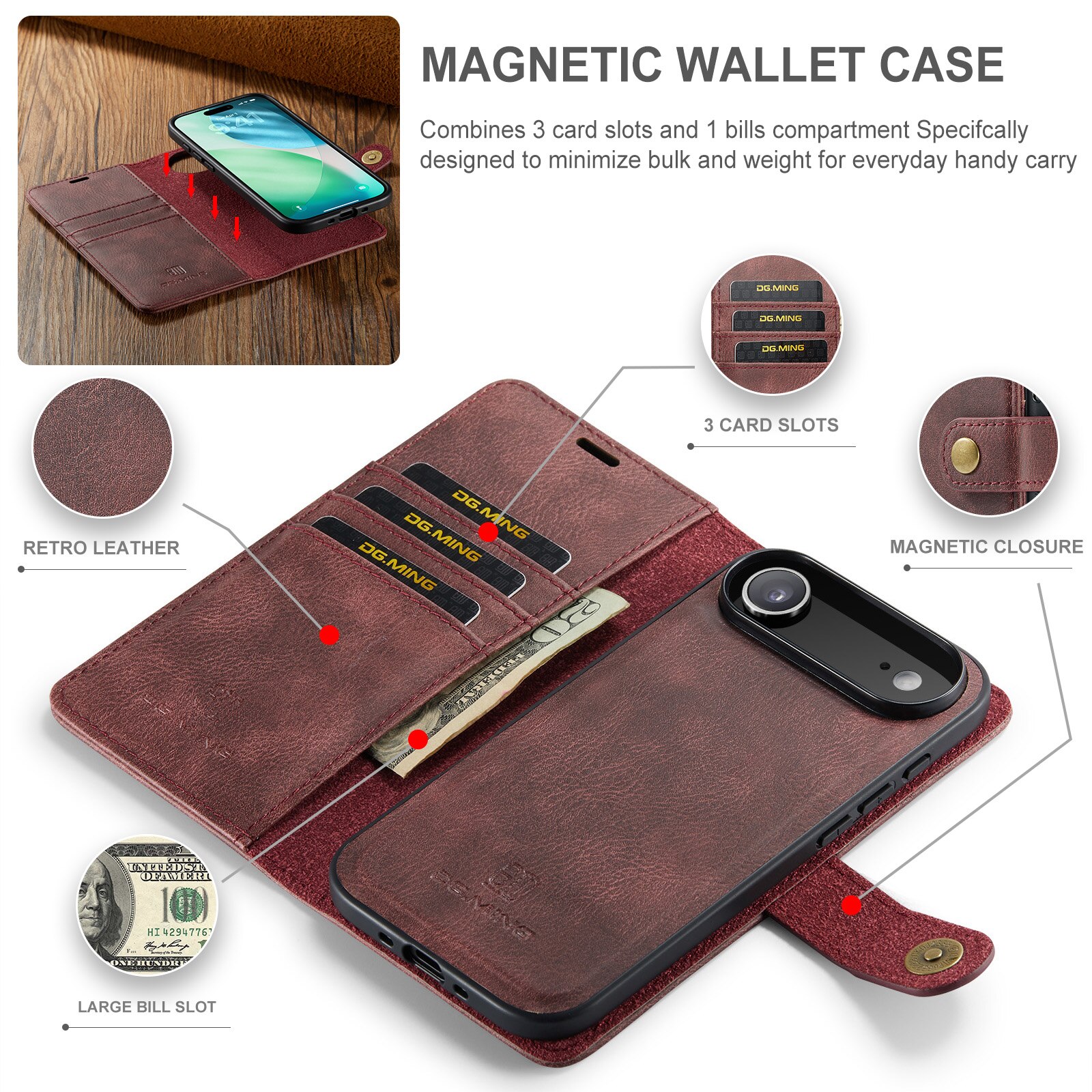 Magnet Wallet iPhone 17 Air Red