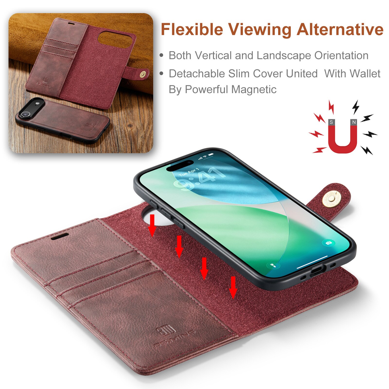 Magnet Wallet iPhone 17 Air Red