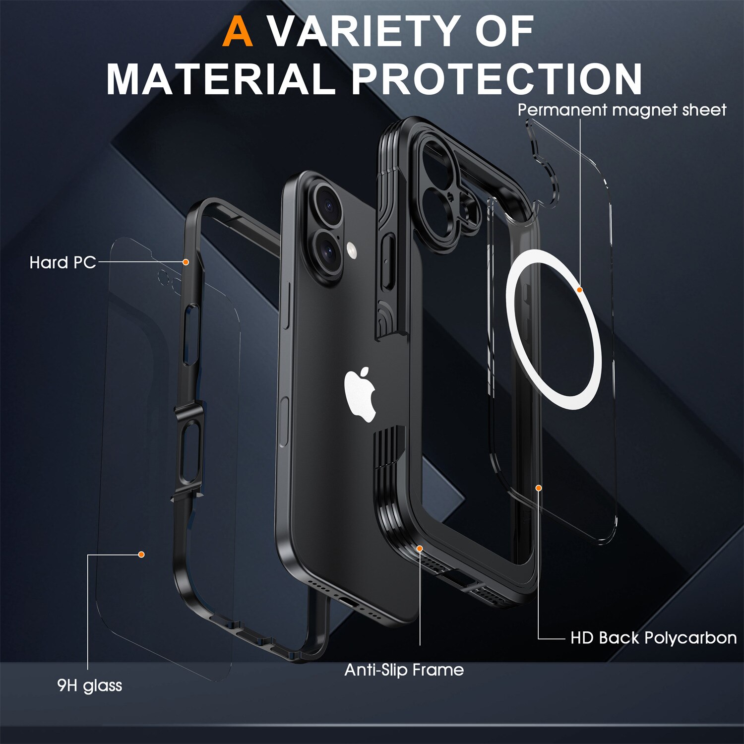 iPhone 17 Premium Full Protection Case Zwart