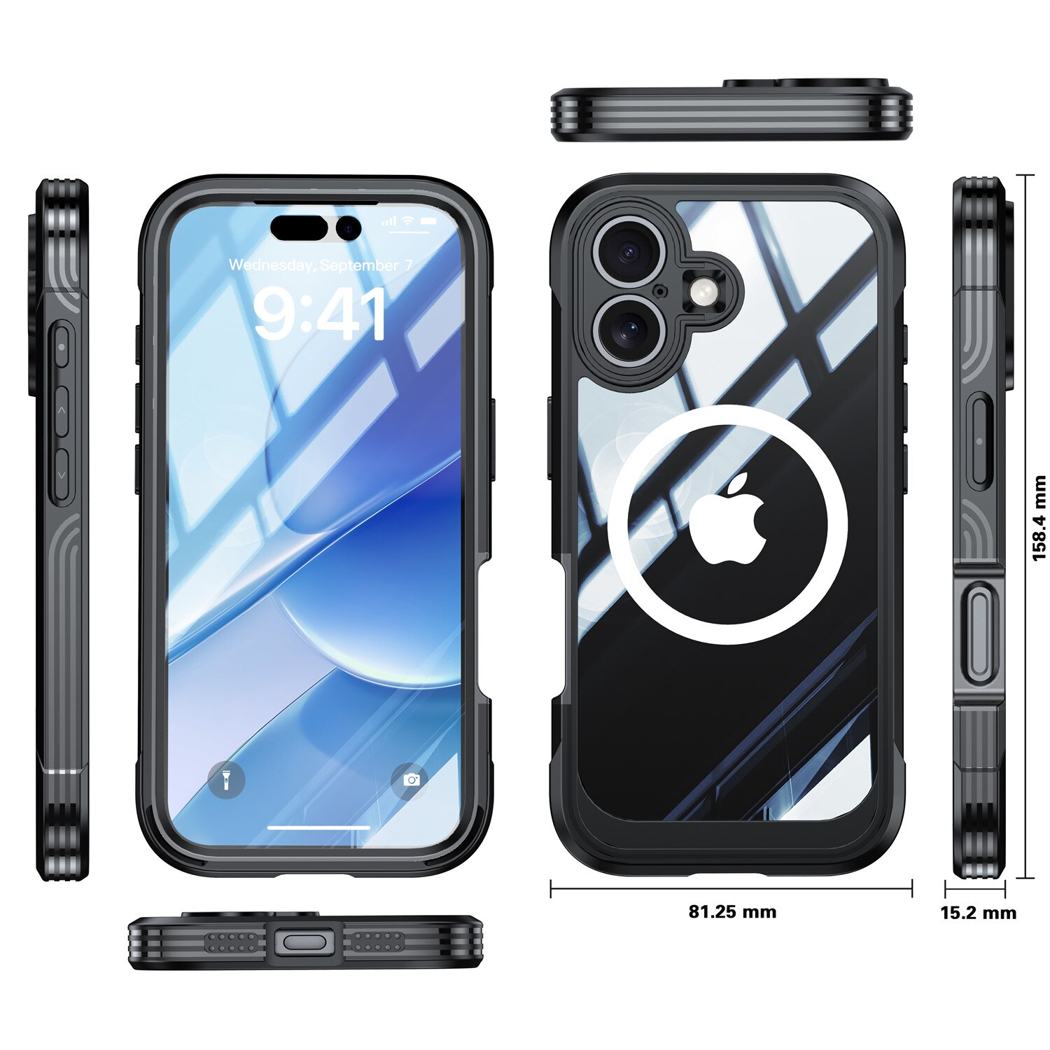 iPhone 17 Premium Full Protection Case Zwart