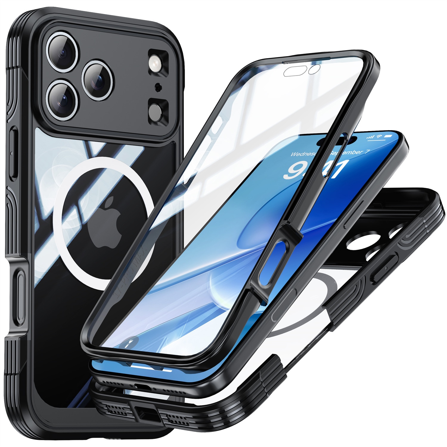 iPhone 17 Pro Premium Full Protection Case Zwart
