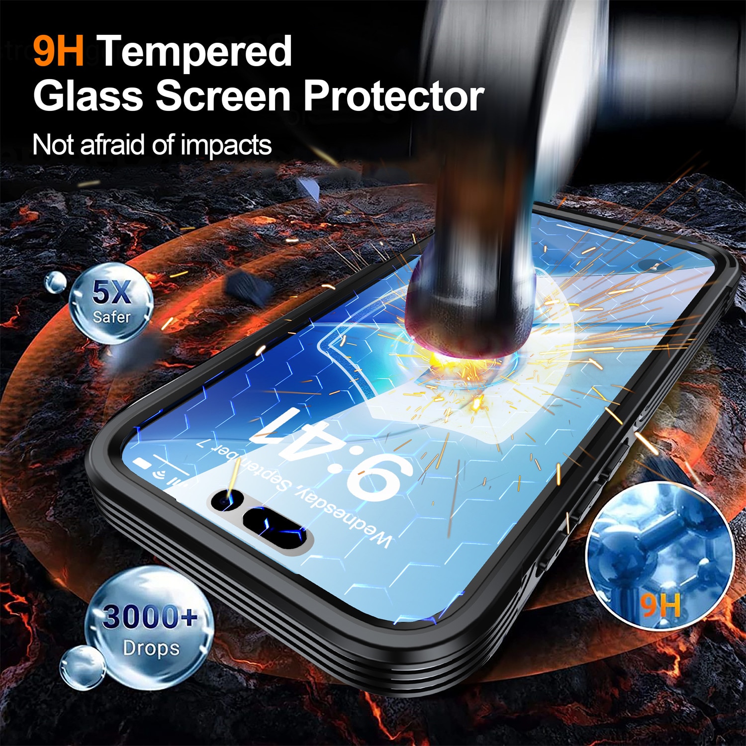 iPhone 17 Pro Premium Full Protection Case Zwart
