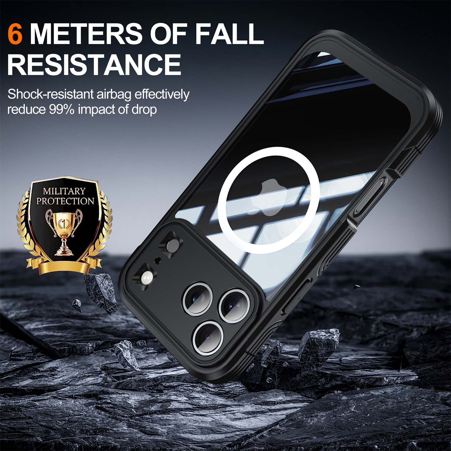 iPhone 17 Pro Premium Full Protection Case Zwart