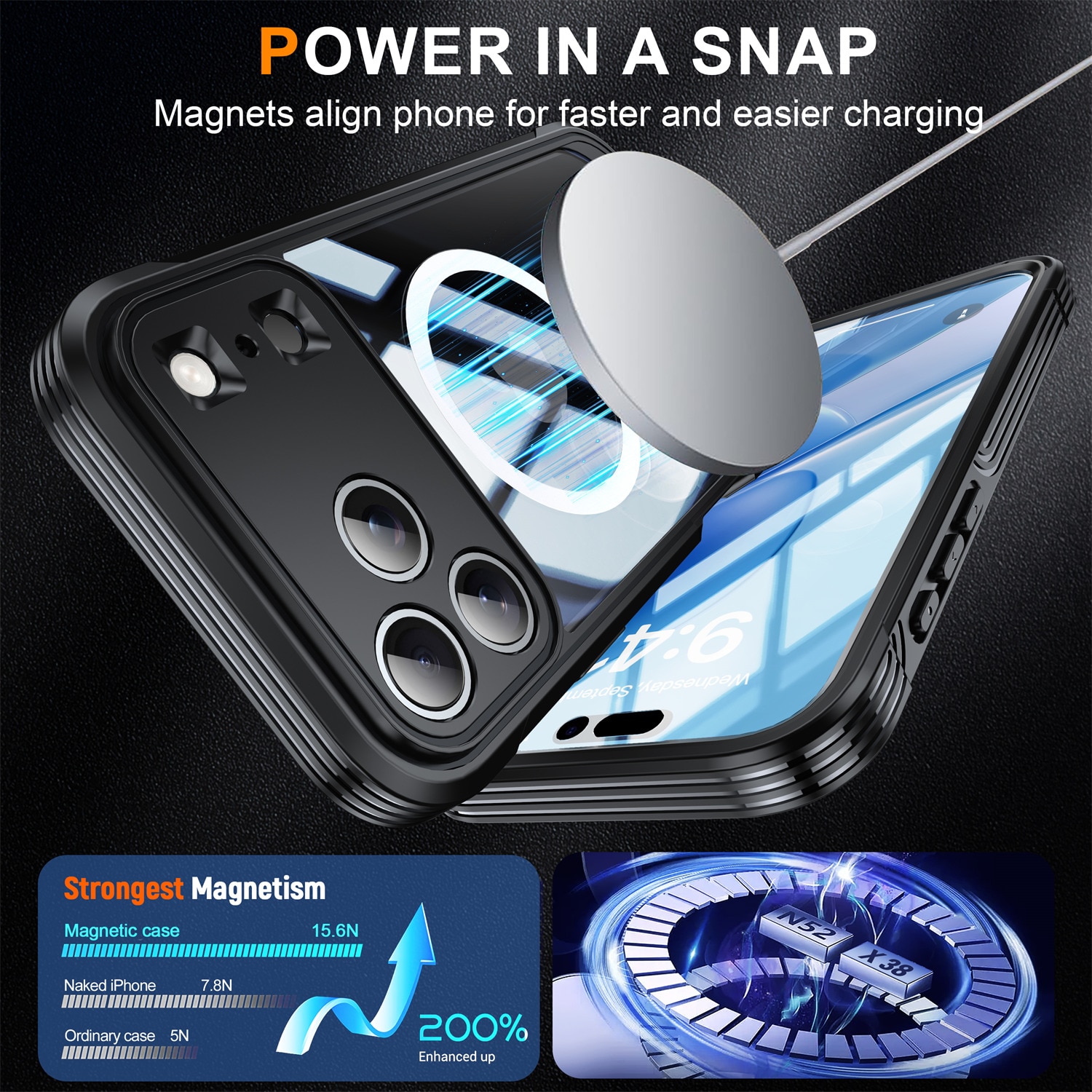 iPhone 17 Pro Premium Full Protection Case Zwart