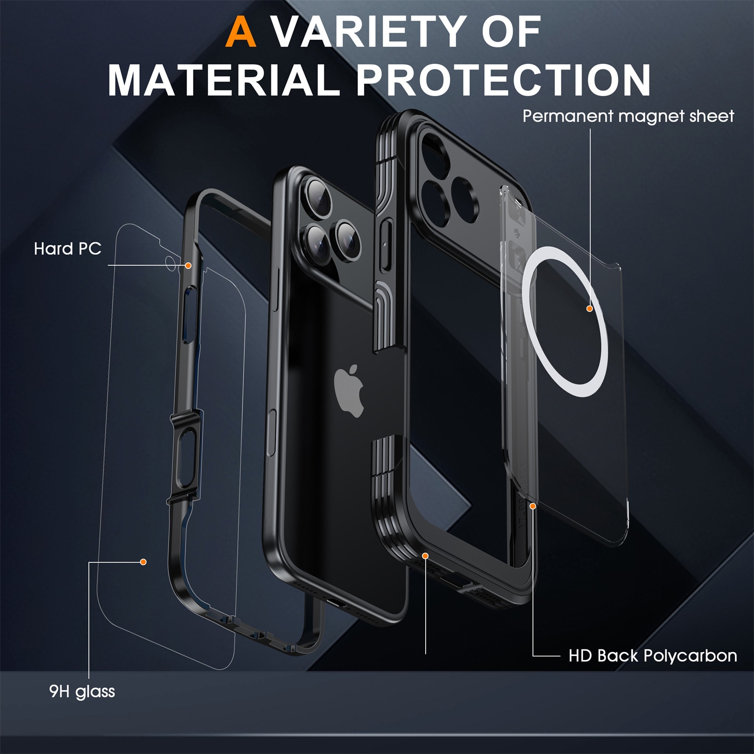 iPhone 17 Pro Premium Full Protection Case Zwart