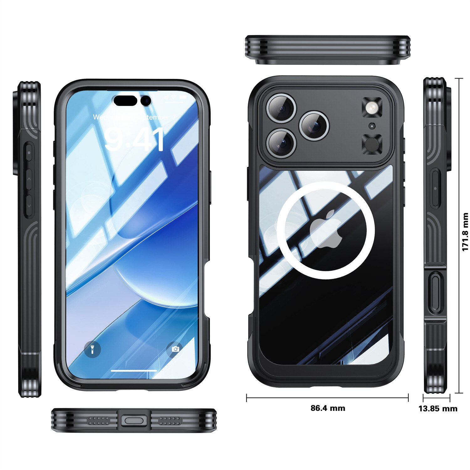 iPhone 17 Pro Max Premium Full Protection Case Zwart