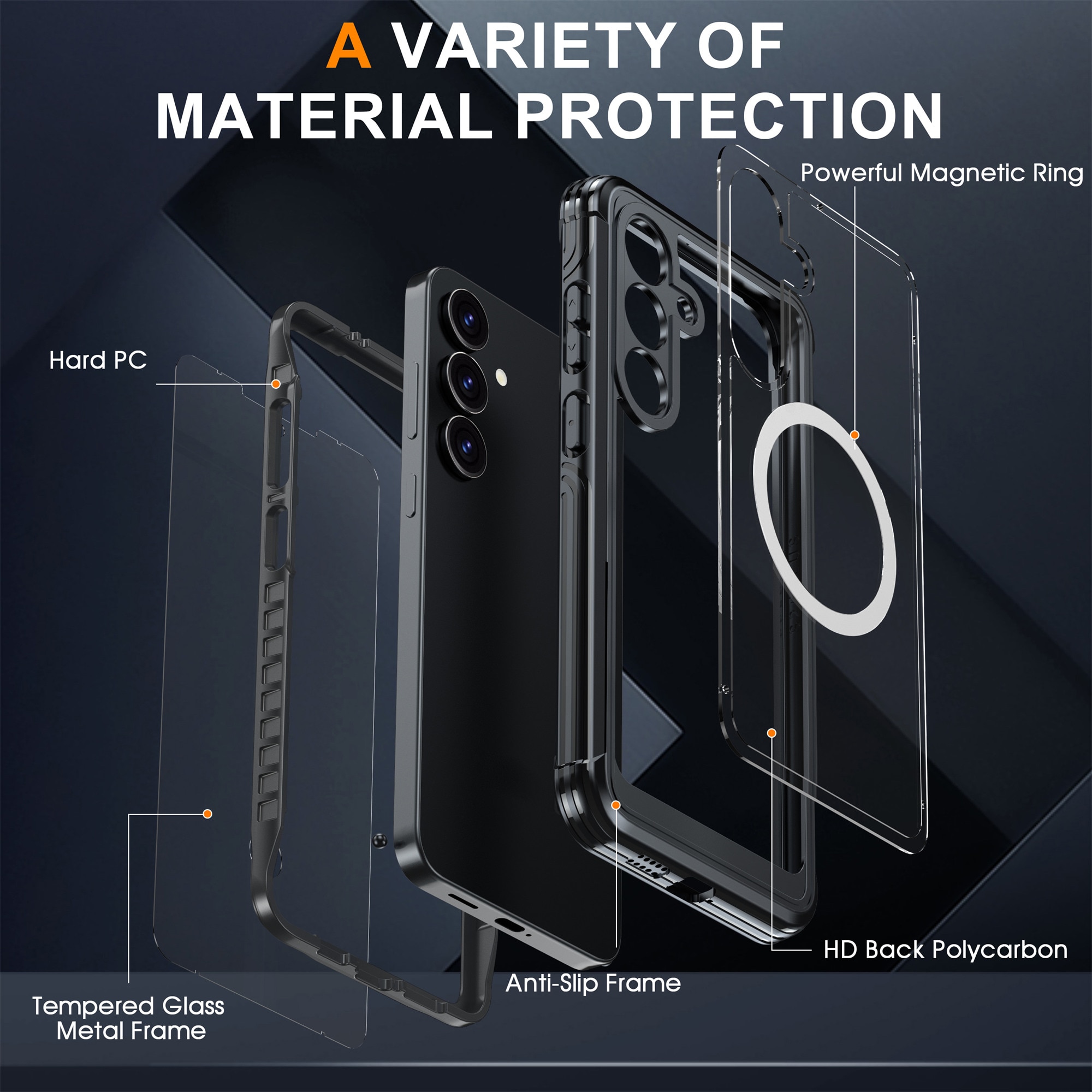 Samsung Galaxy S25 FE Premium Full Protection Case Zwart