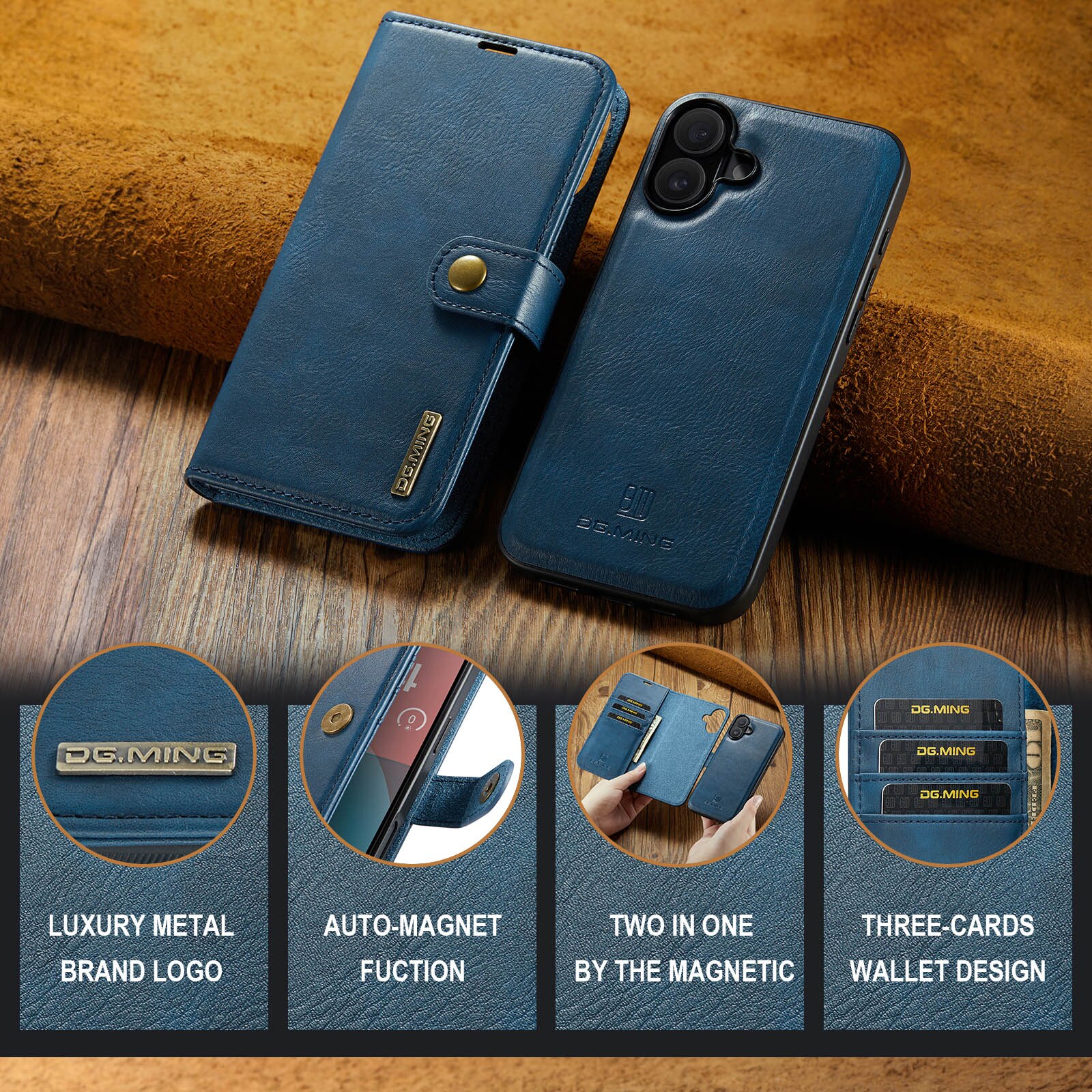 Magnet Wallet iPhone 17 Blue
