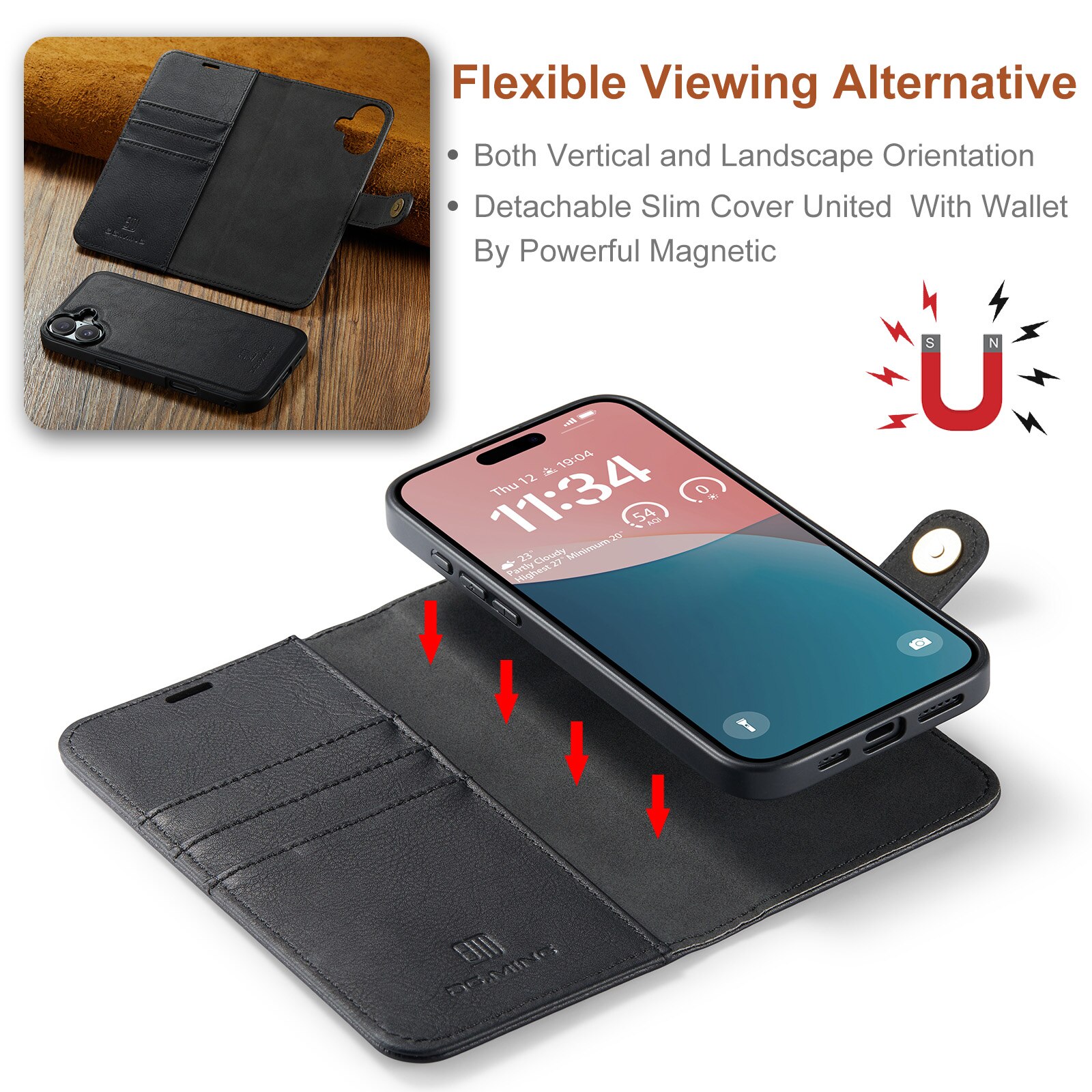 Magnet Wallet iPhone 17 Black