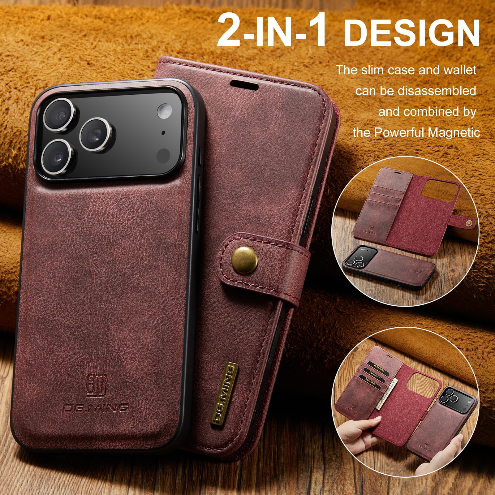 Magnet Wallet iPhone 17 Pro Max Red