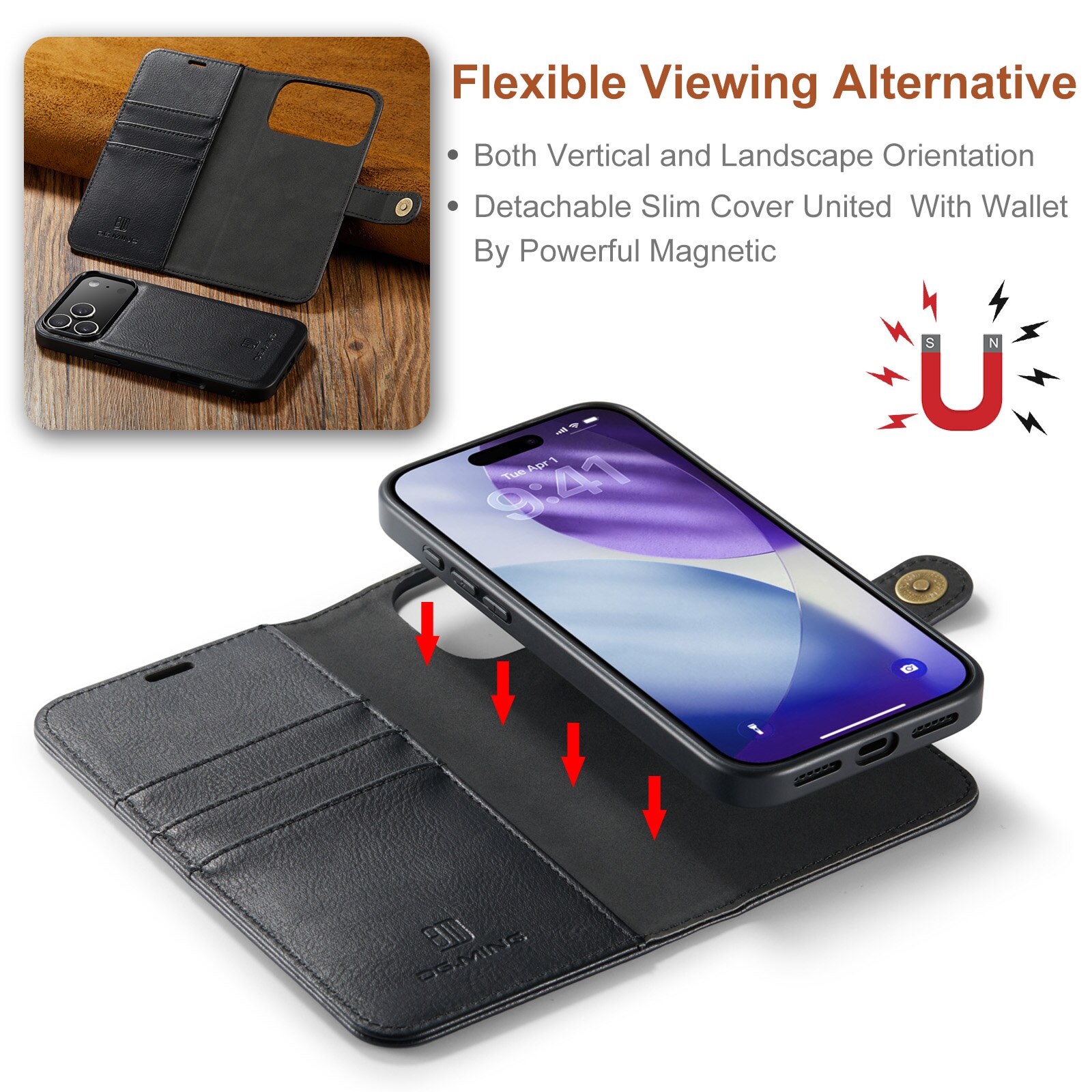 Magnet Wallet iPhone 17 Pro Max Black