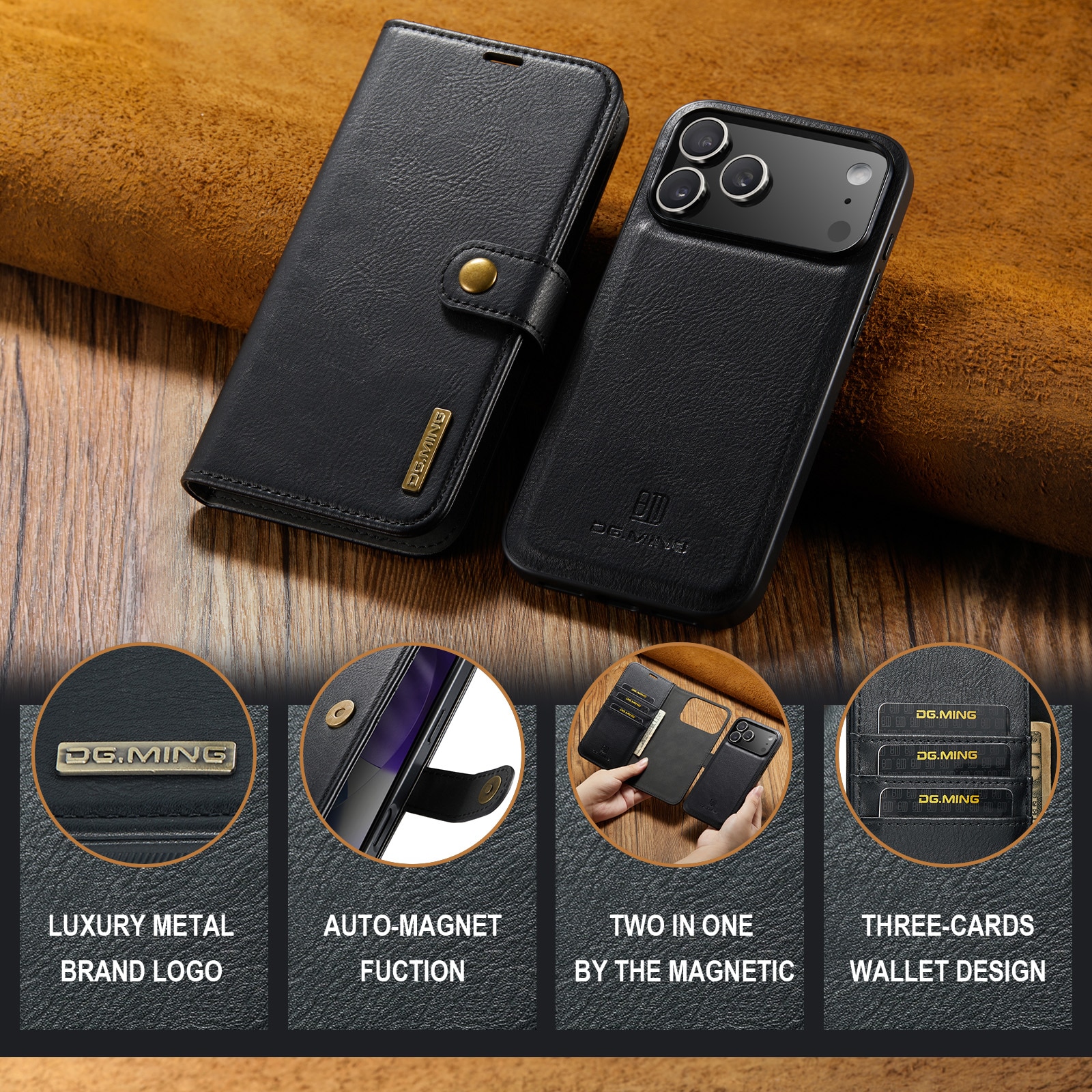 Magnet Wallet iPhone 17 Pro Max Black