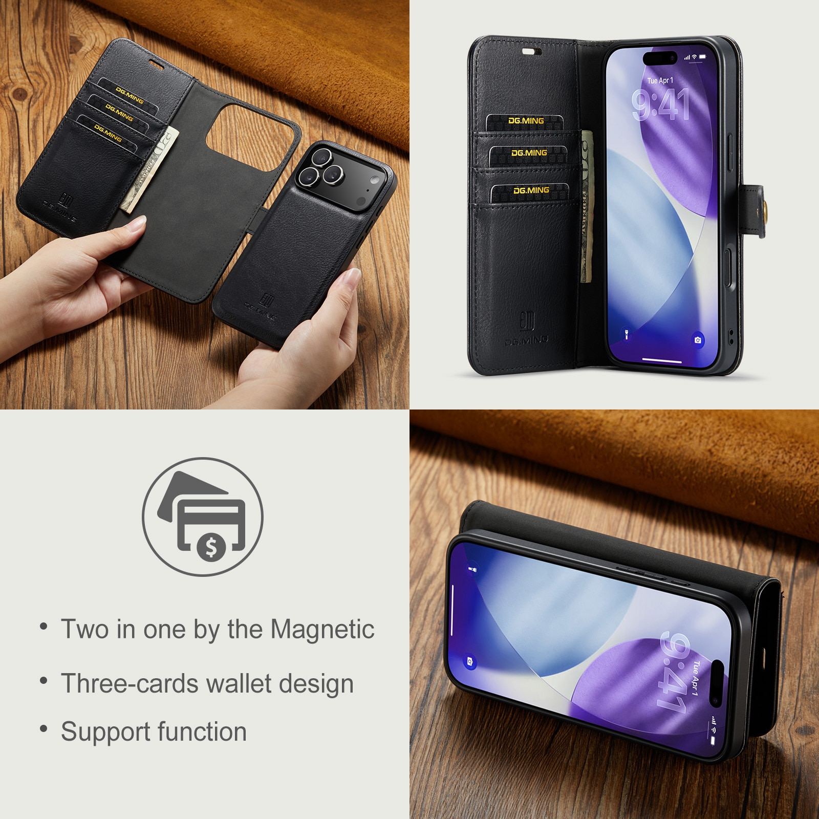 Magnet Wallet iPhone 17 Pro Max Black