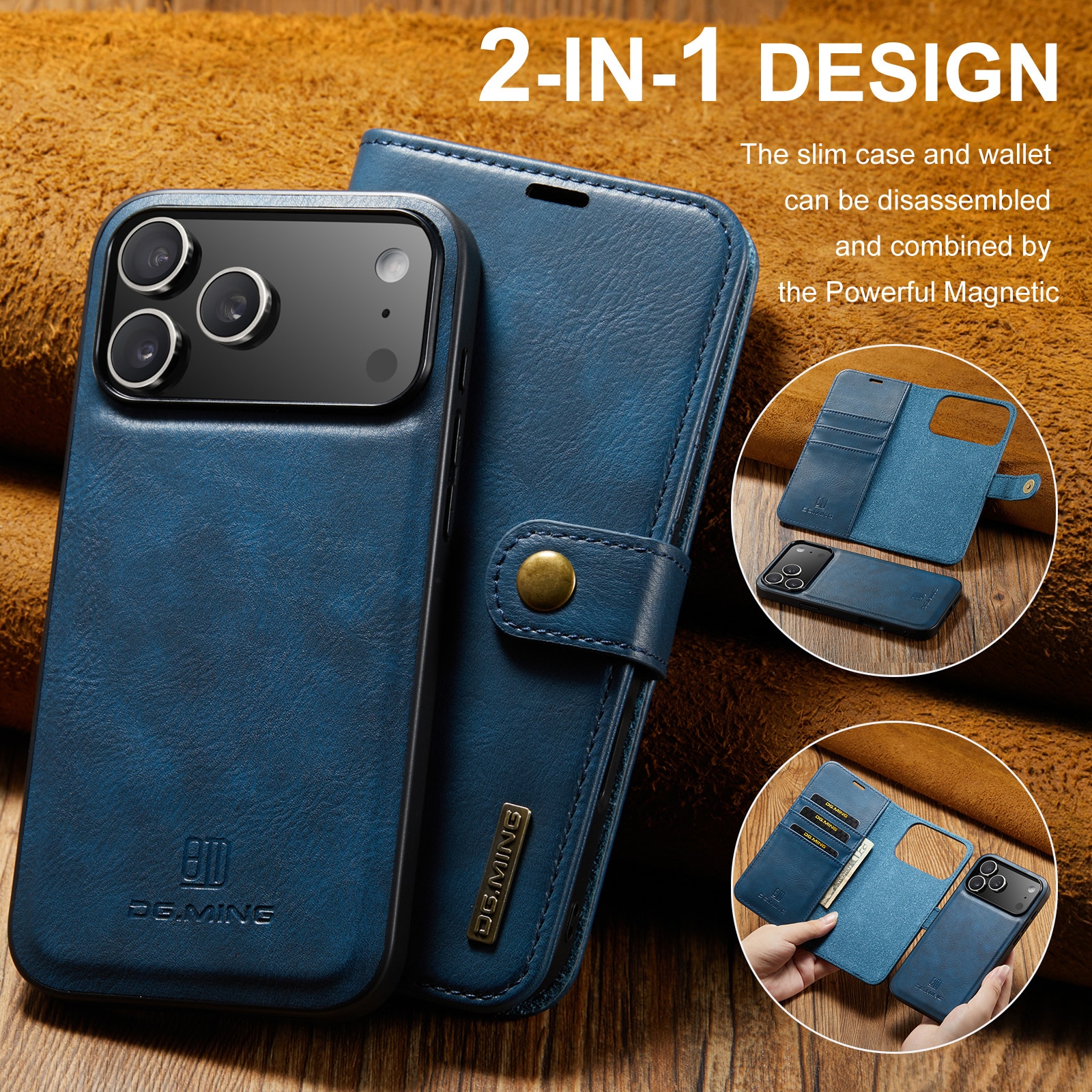 Magnet Wallet iPhone 17 Pro Max Blue