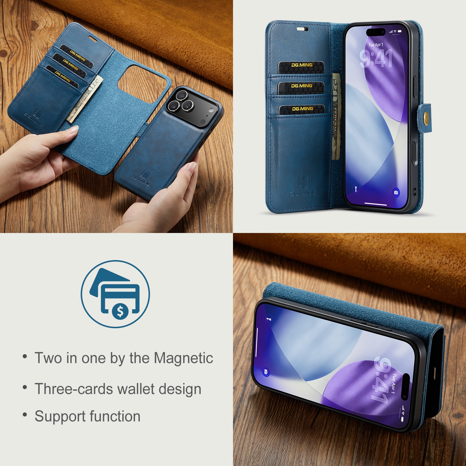 Magnet Wallet iPhone 17 Pro Max Blue