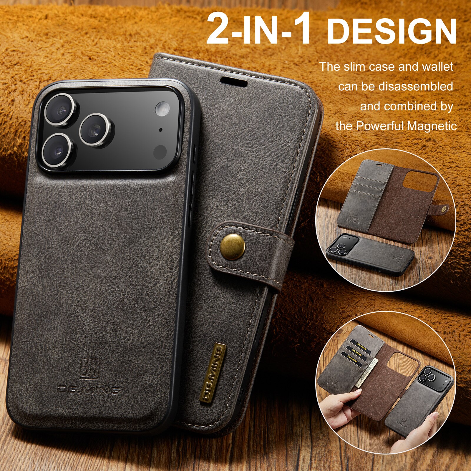 Magnet Wallet iPhone 17 Pro Max Brown