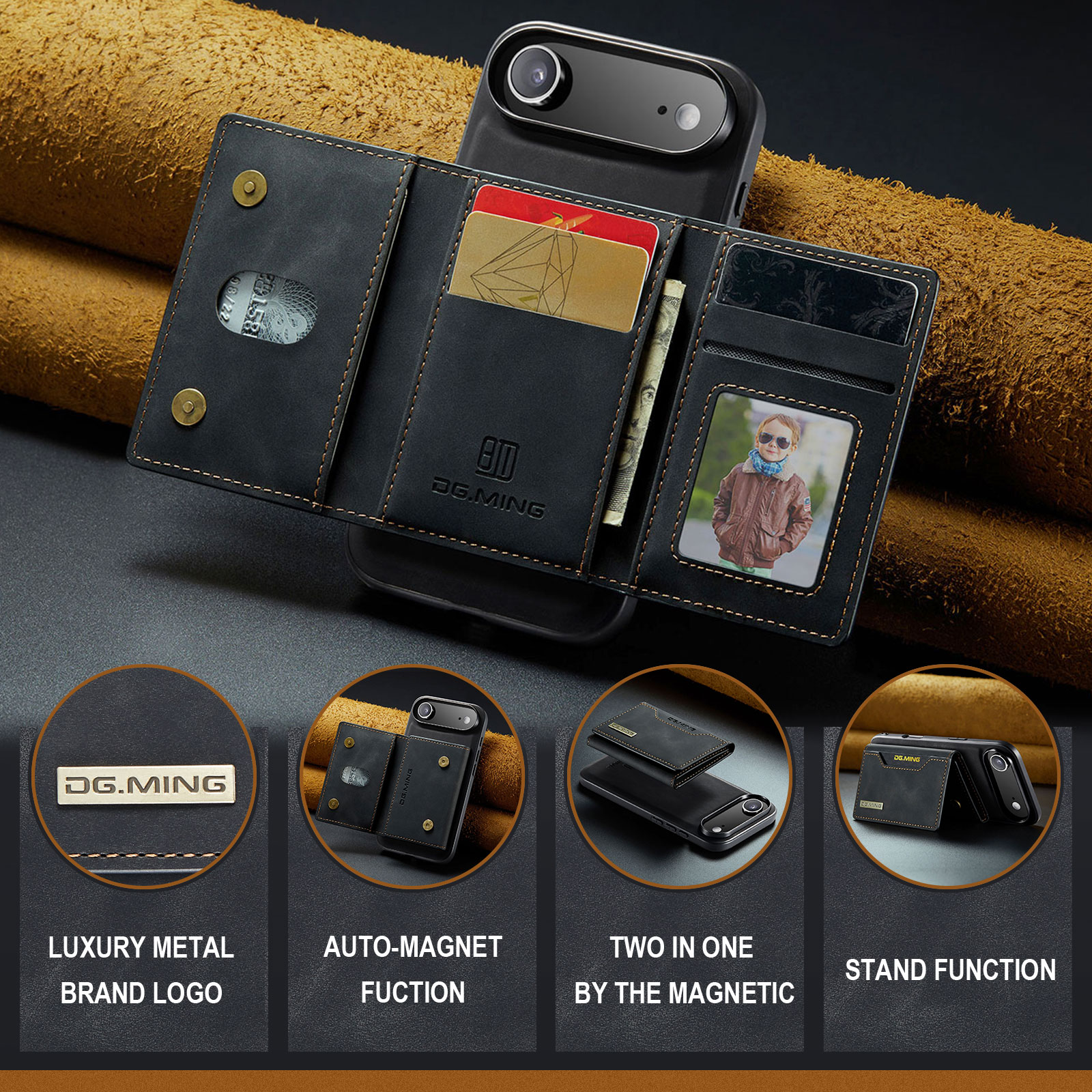 Magnetic Card Slots Case iPhone 17 Air Zwart