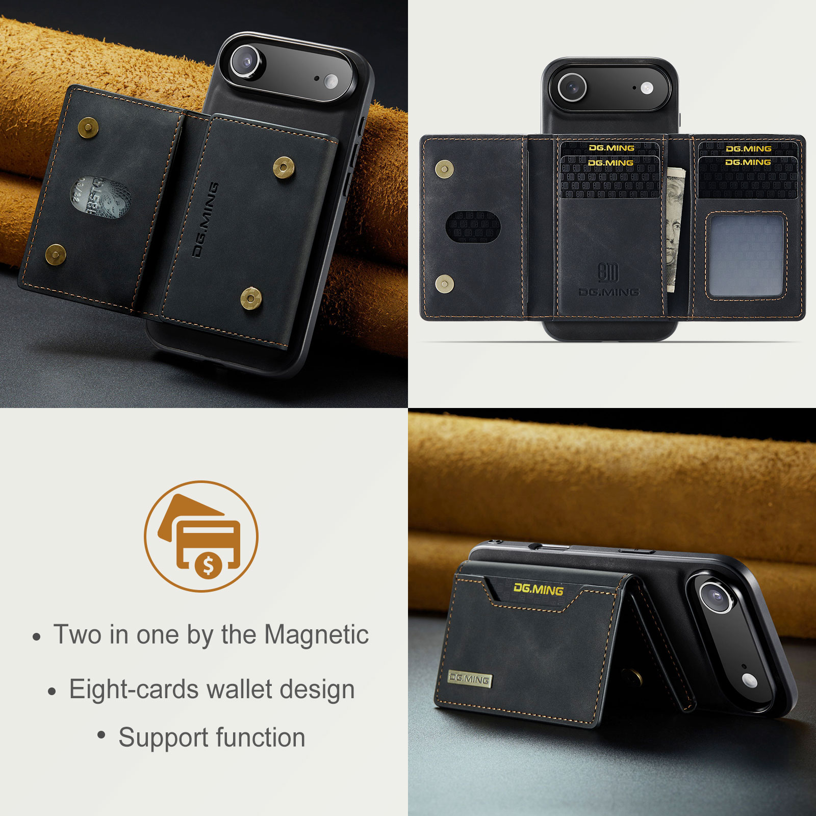 Magnetic Card Slots Case iPhone 17 Air Zwart