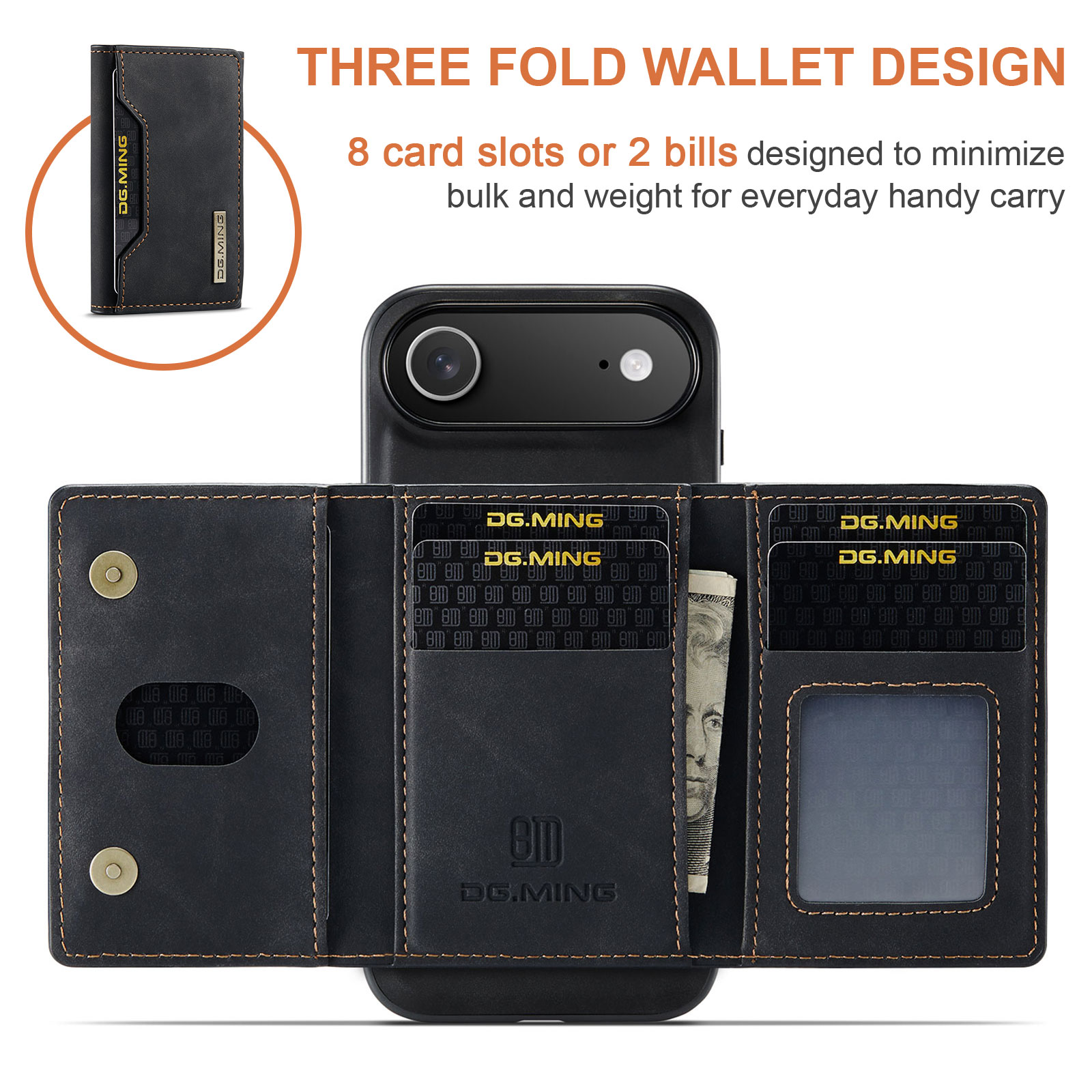 Magnetic Card Slots Case iPhone 17 Air Zwart