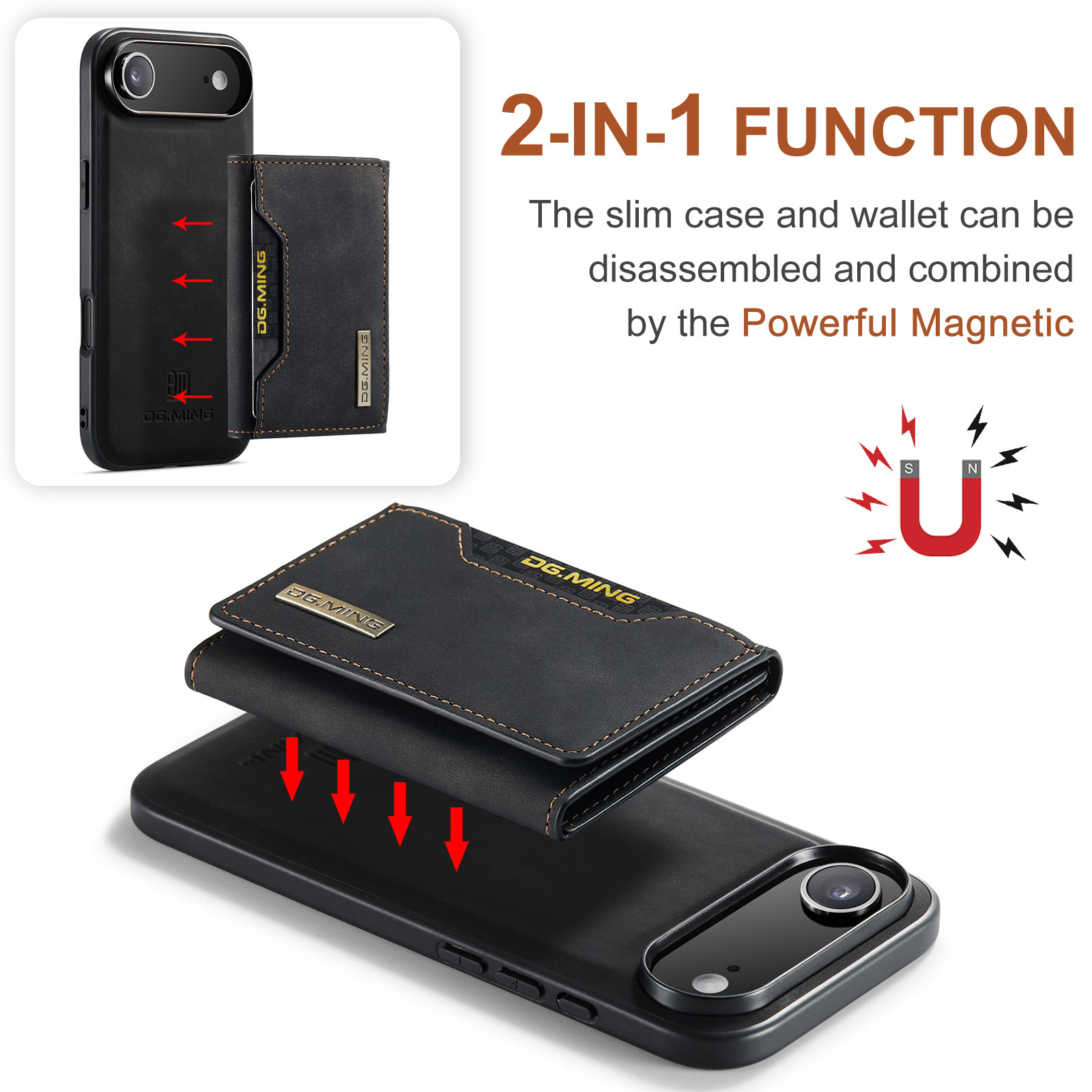Magnetic Card Slots Case iPhone 17 Air Zwart