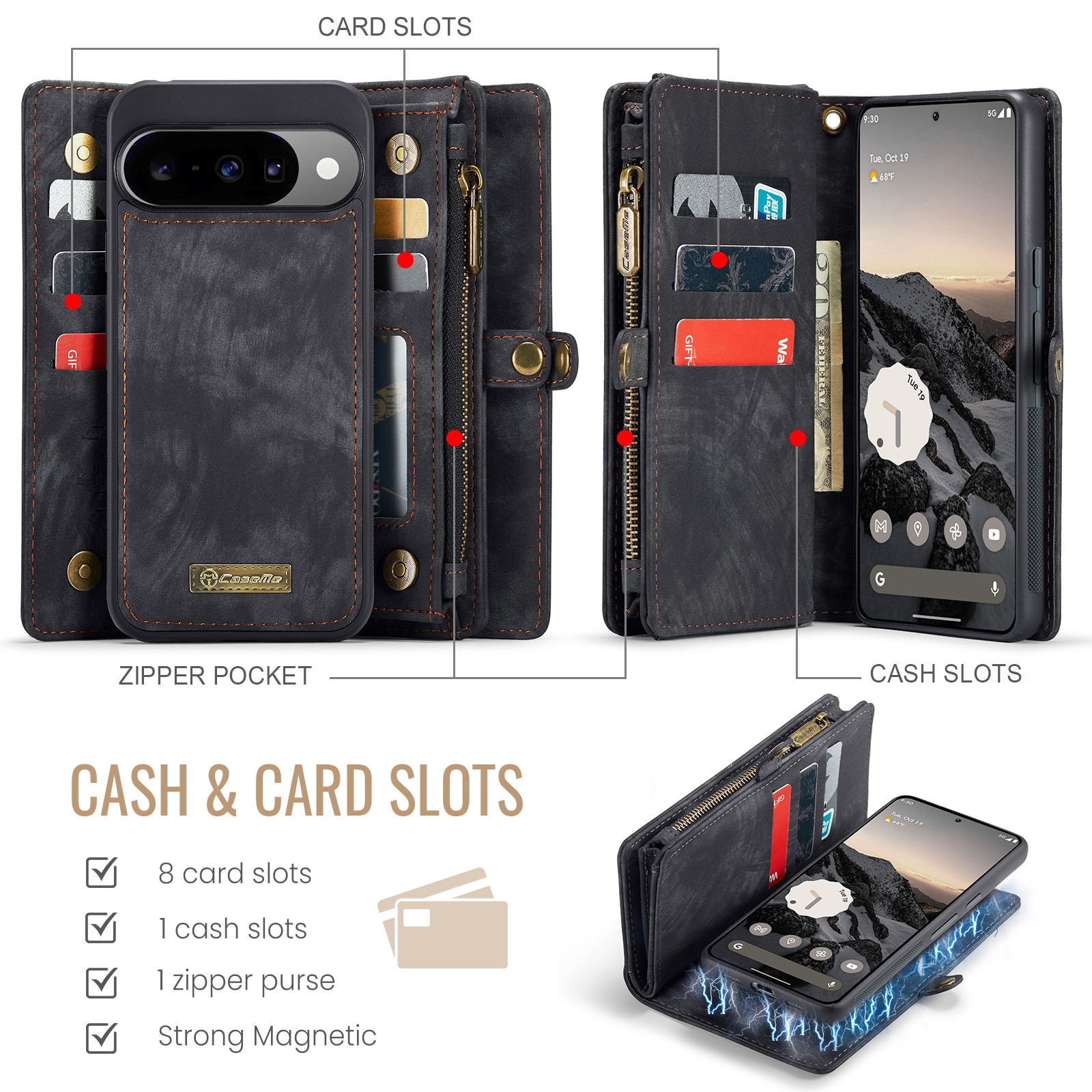 Multi-slot Hoesje Google Pixel 10 Pro Grijs