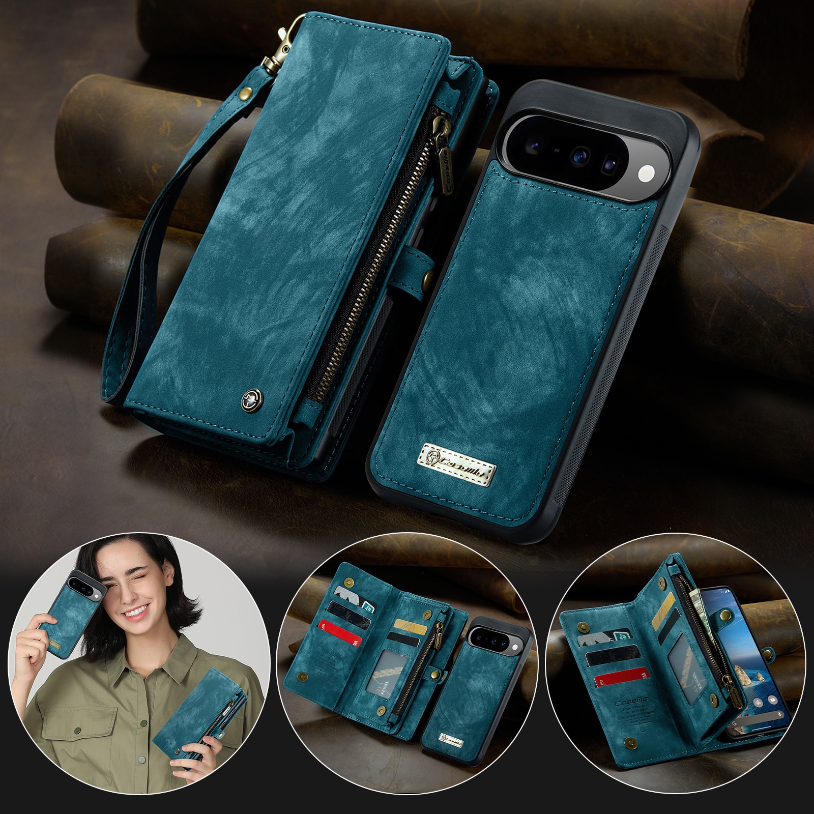 Multi-slot Hoesje Google Pixel 10 Pro Blauw