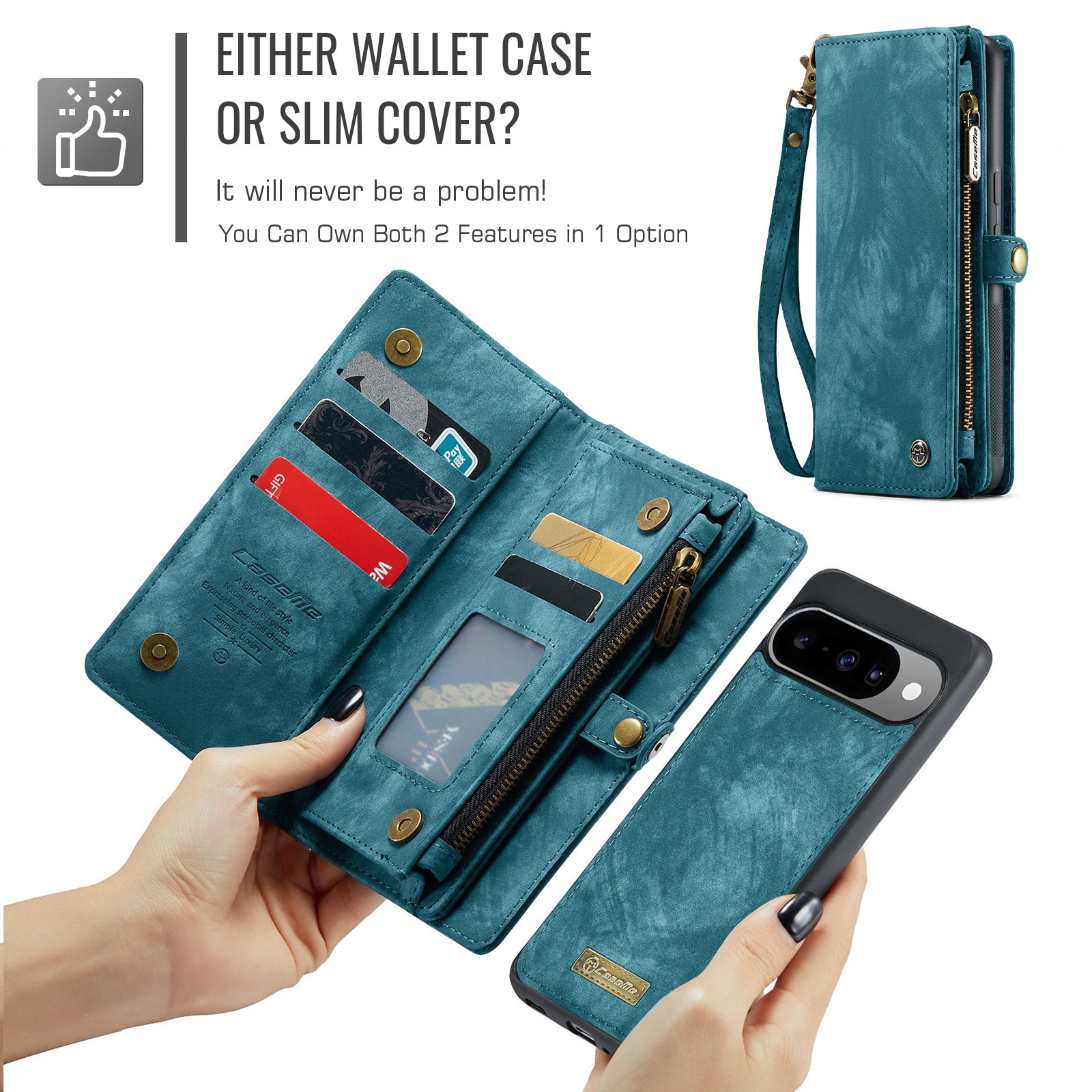 Multi-slot Hoesje Google Pixel 10 Pro Blauw