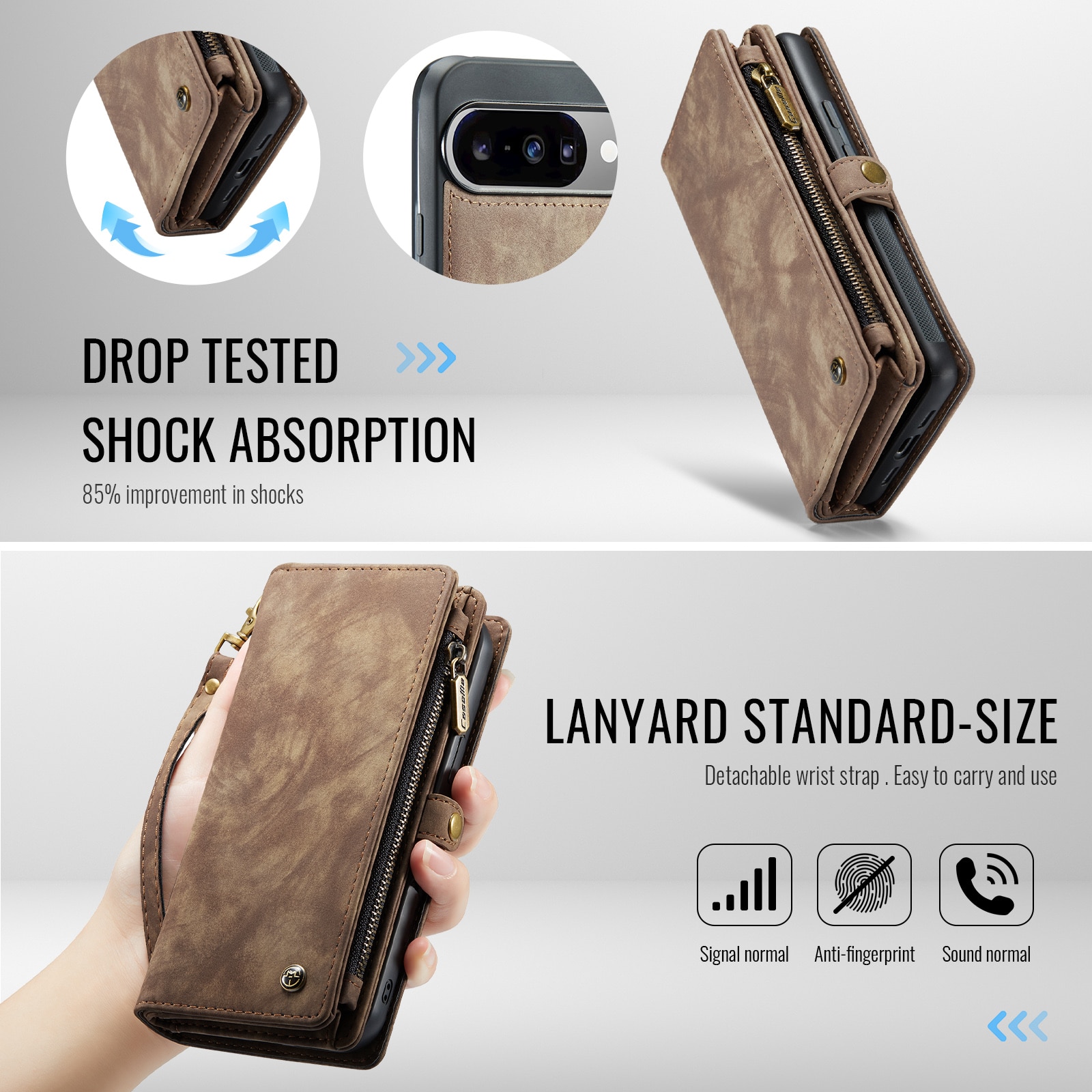Multi-slot Hoesje Google Pixel 10 Bruin