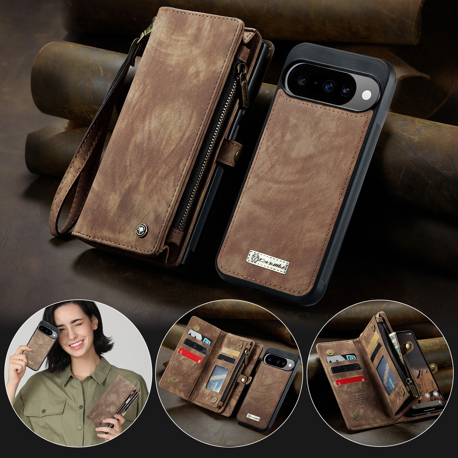 Multi-slot Hoesje Google Pixel 10 Bruin