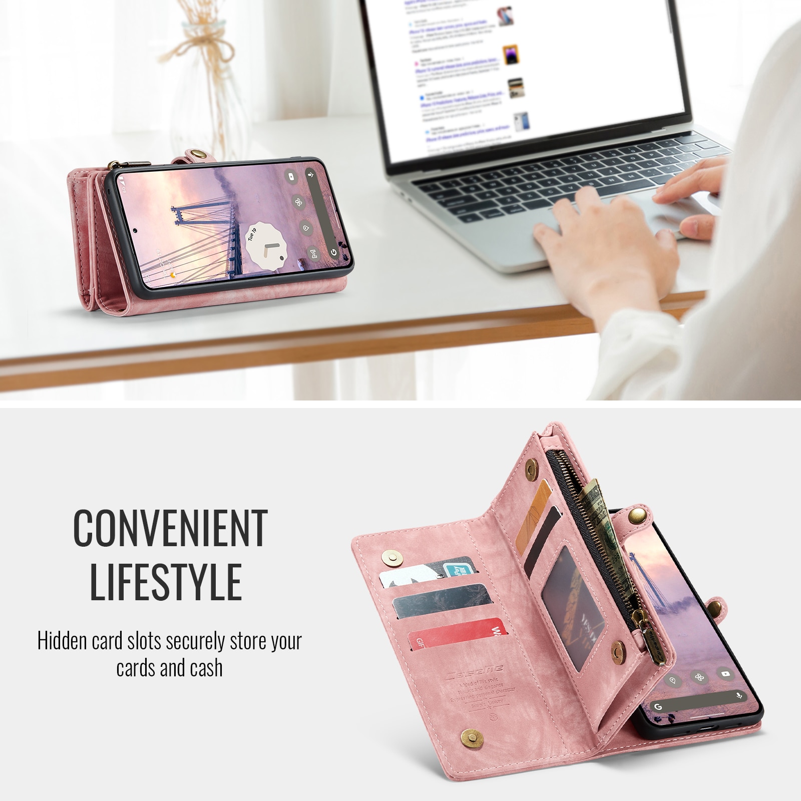 Multi-slot Hoesje Google Pixel 10 Roze