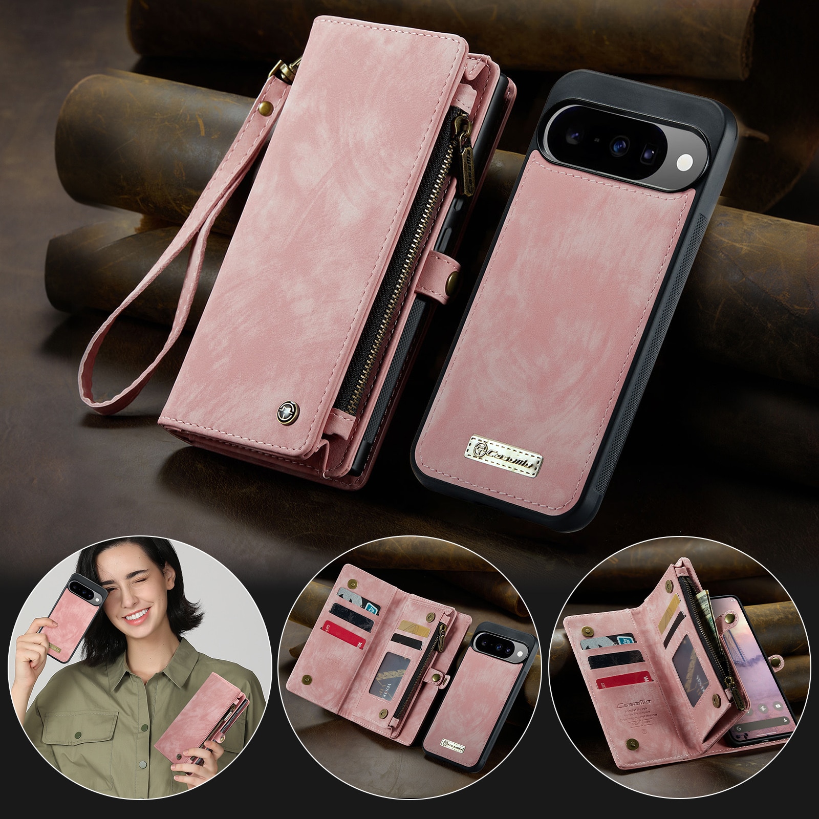 Multi-slot Hoesje Google Pixel 10 Roze