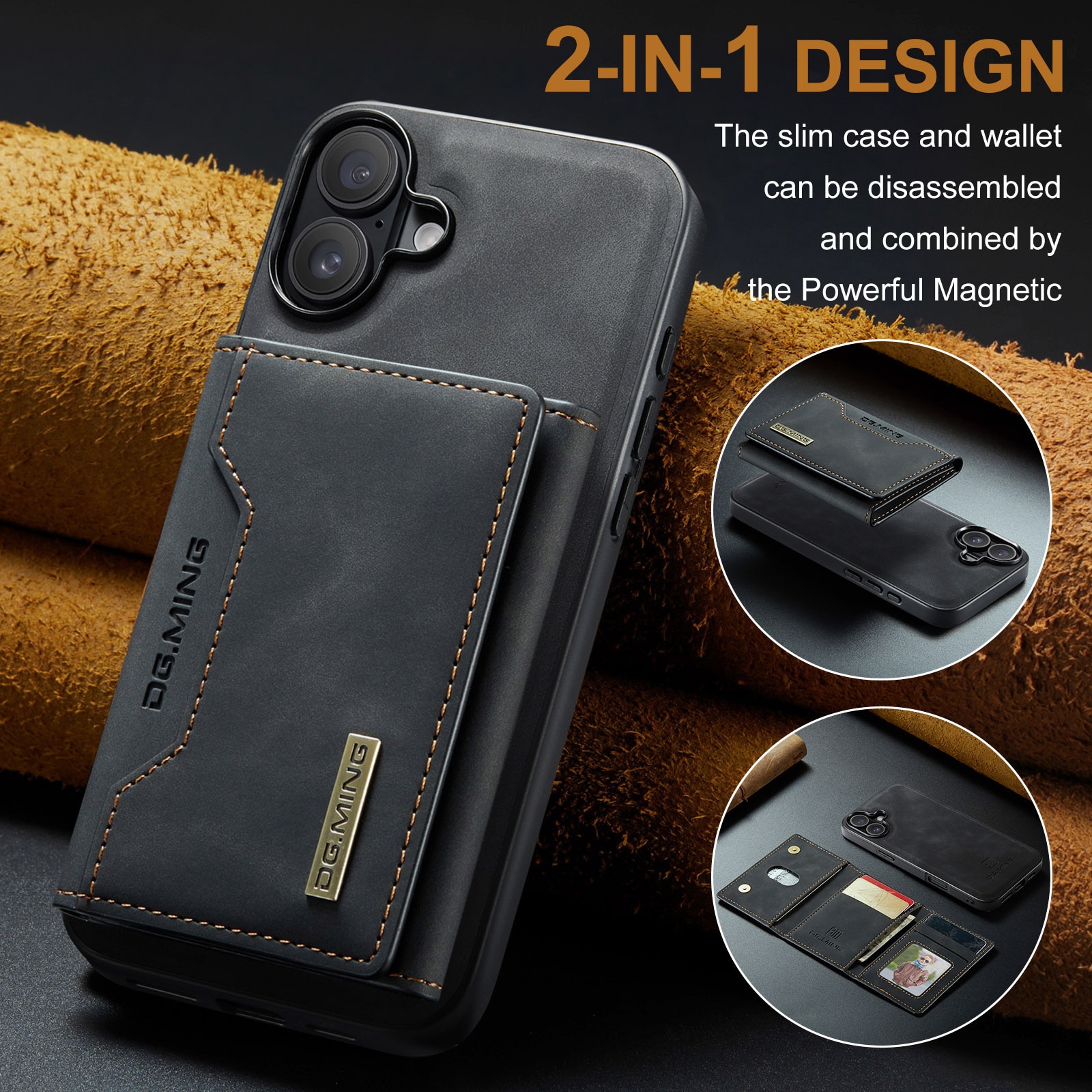 Magnetic Card Slots Case iPhone 17 Zwart