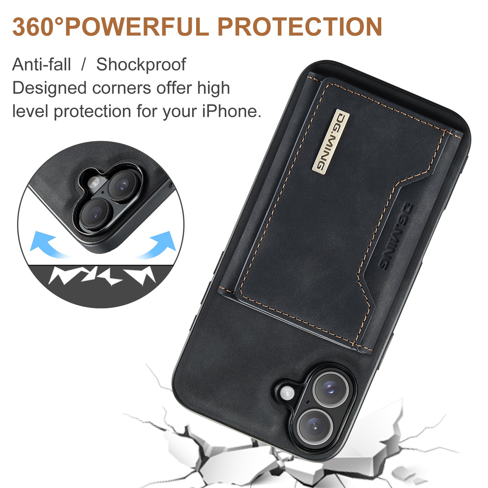 Magnetic Card Slots Case iPhone 17 Zwart