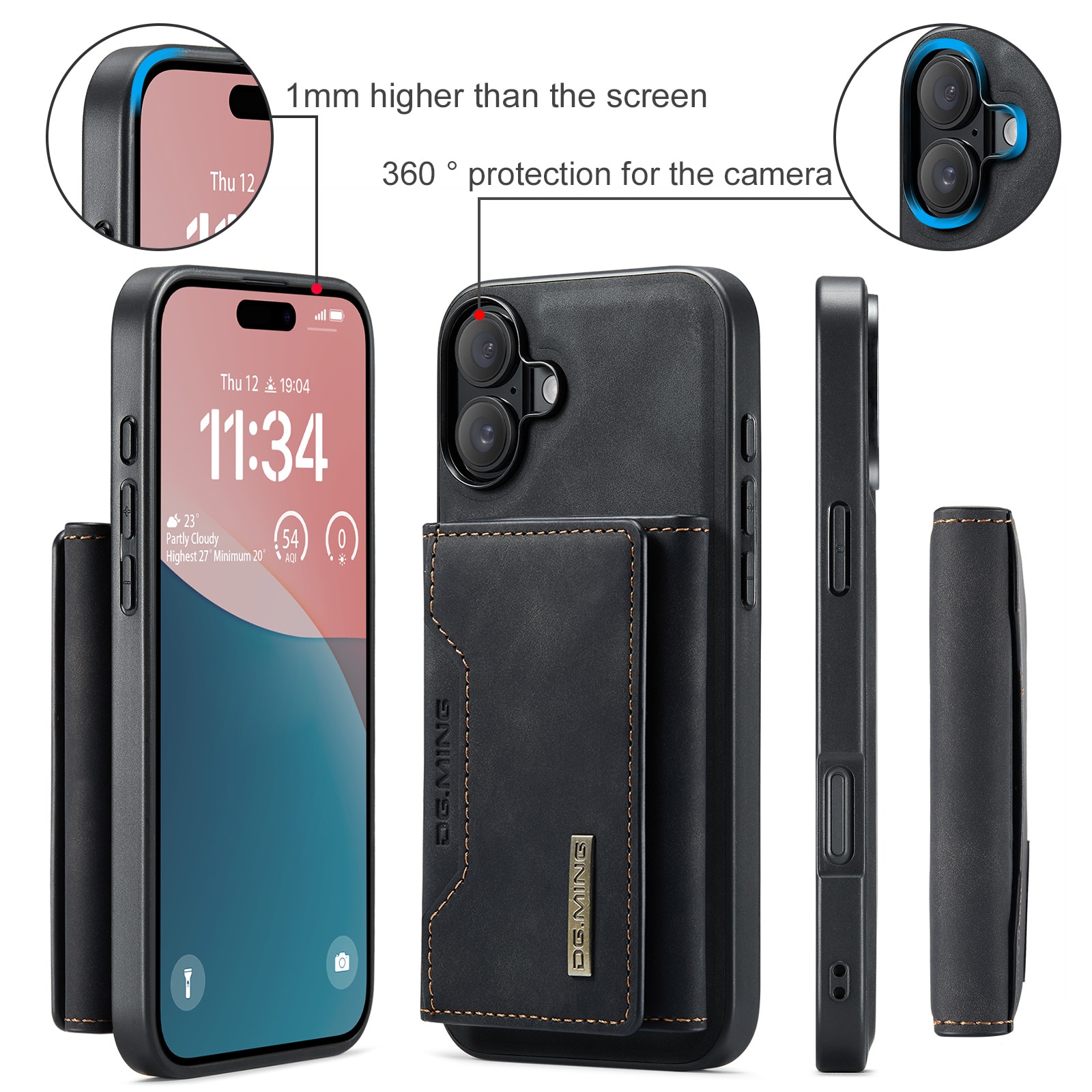 Magnetic Card Slots Case iPhone 17 Zwart