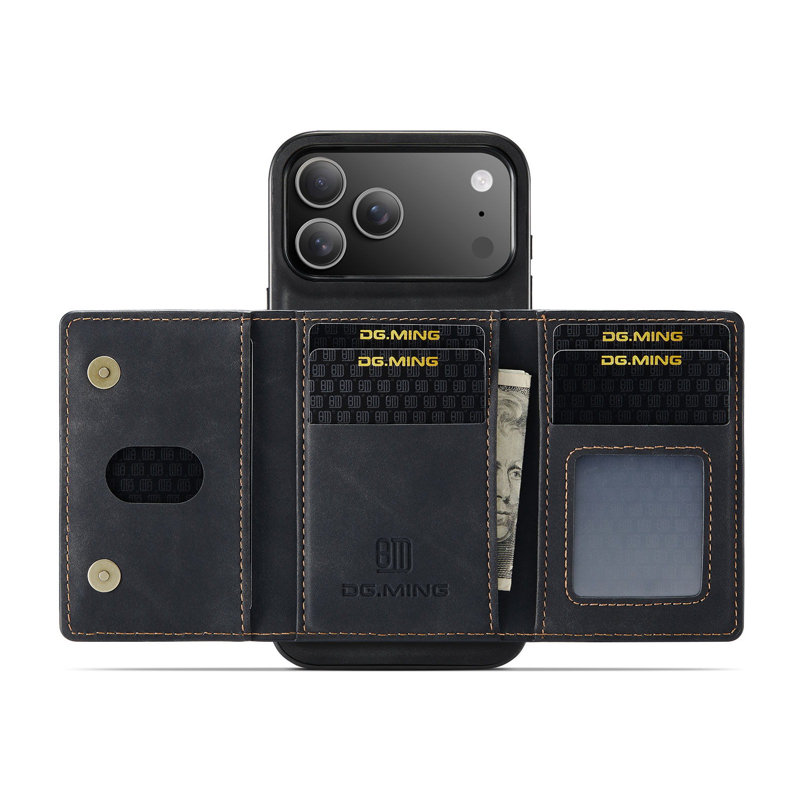 Magnetic Card Slots Case iPhone 17 Pro Max Zwart