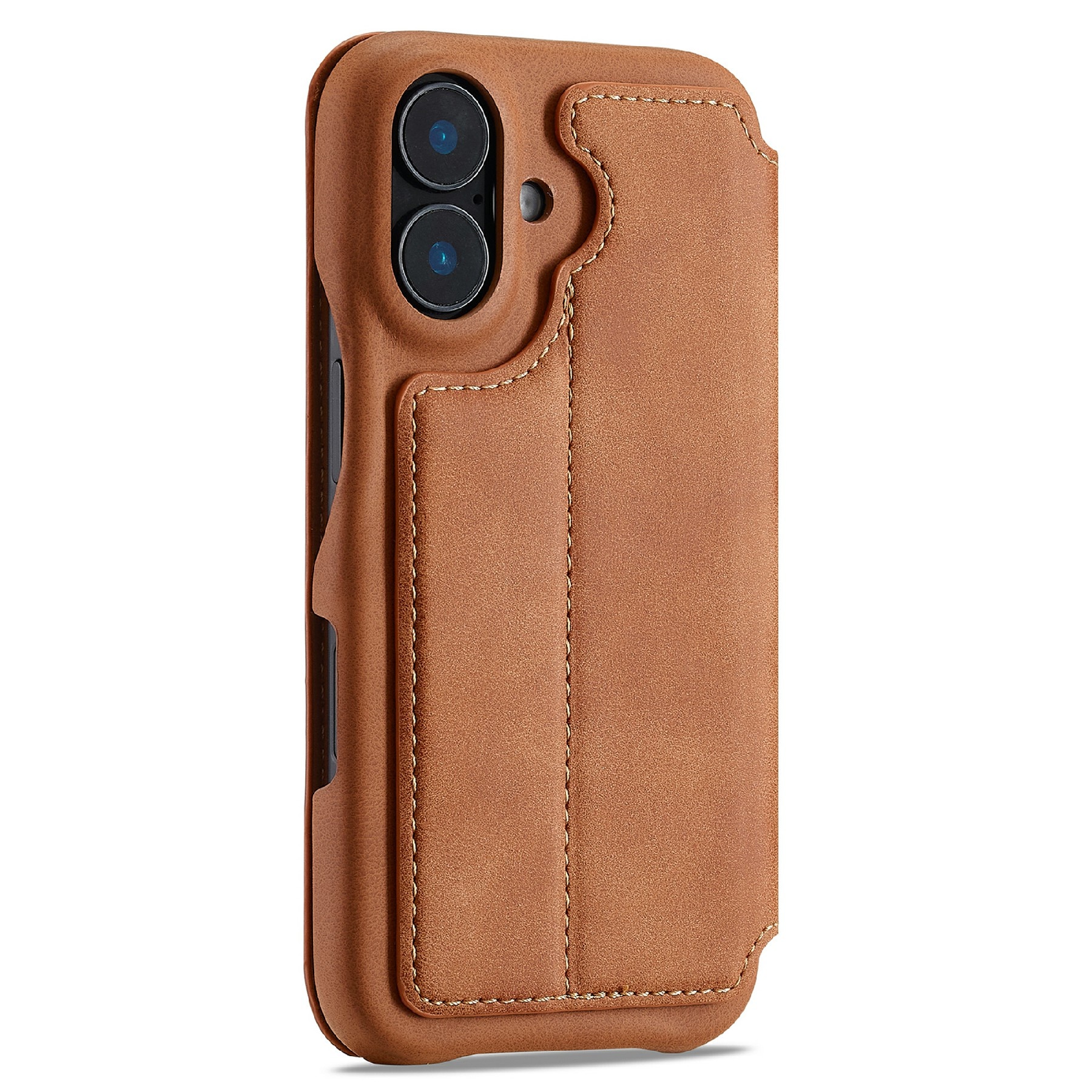 Slim Bookcover hoesje iPhone 17 Cognac