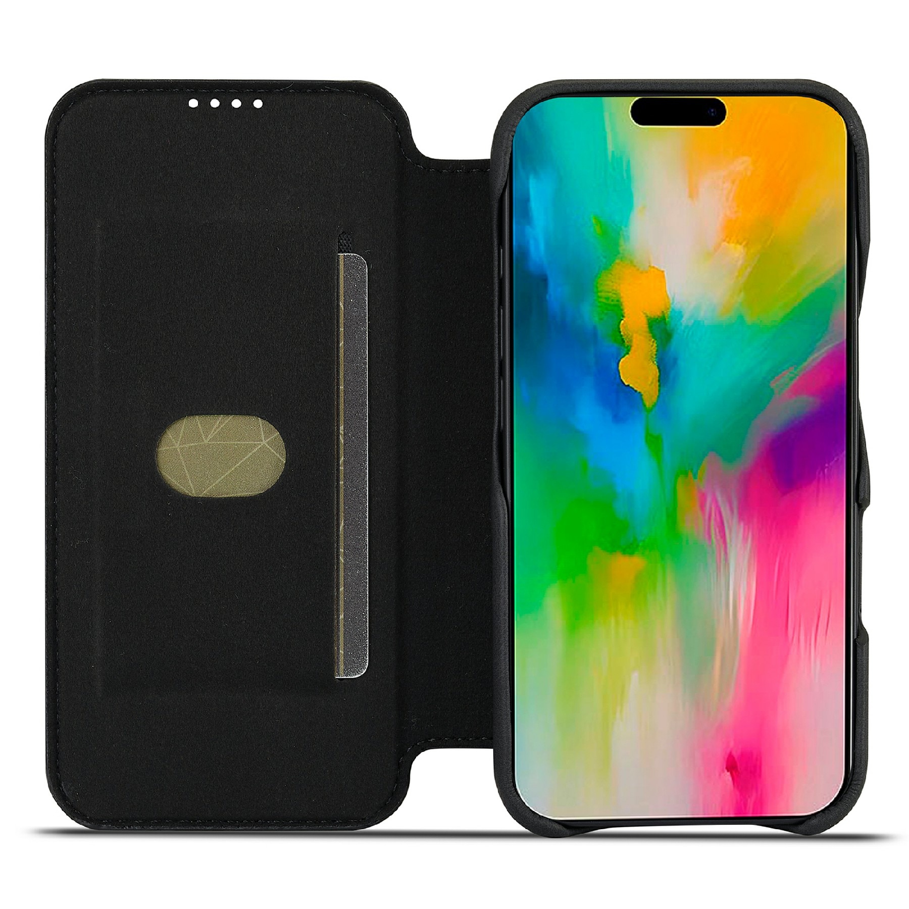 Slim Bookcover hoesje iPhone 17 zwart