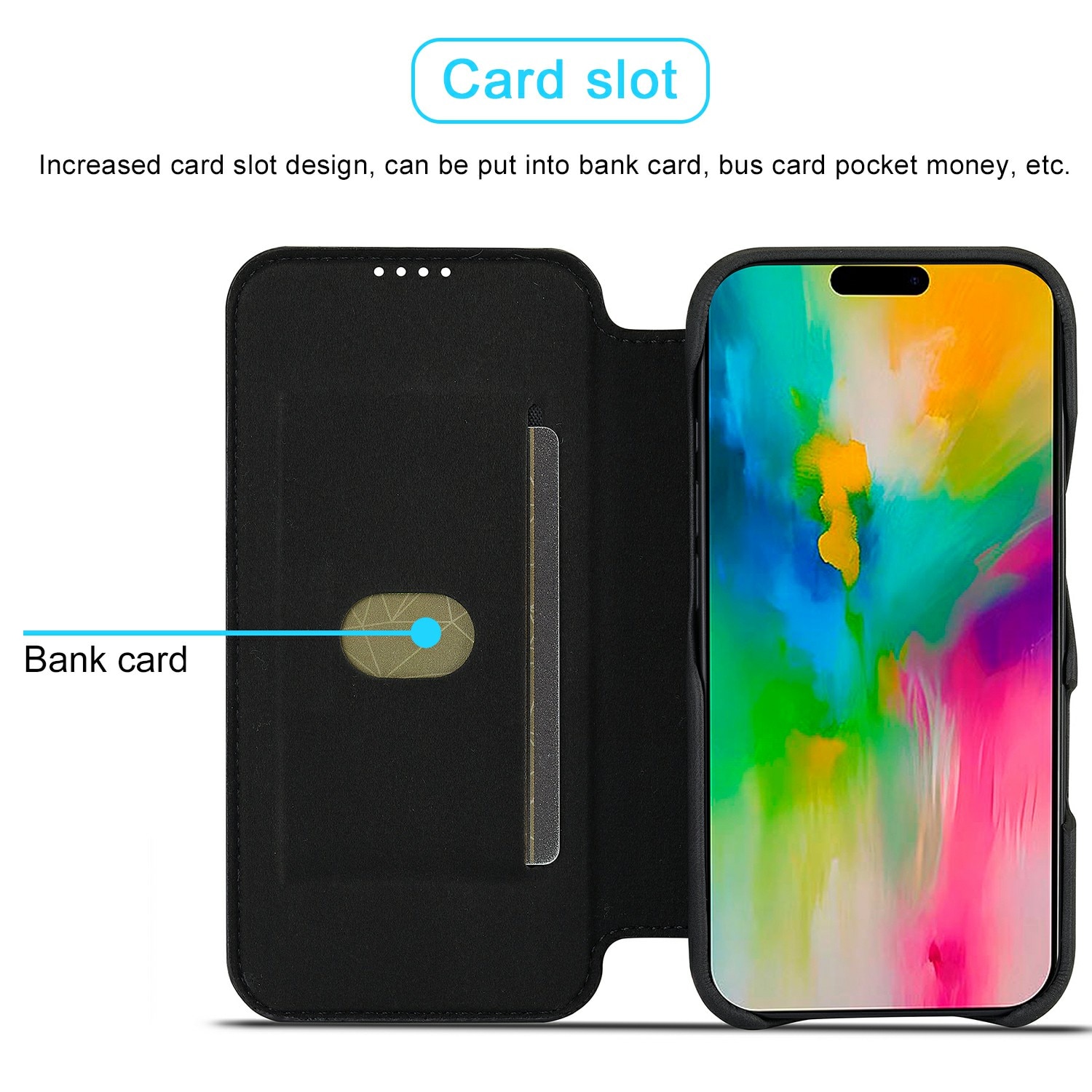 Slim Bookcover hoesje iPhone 17 zwart