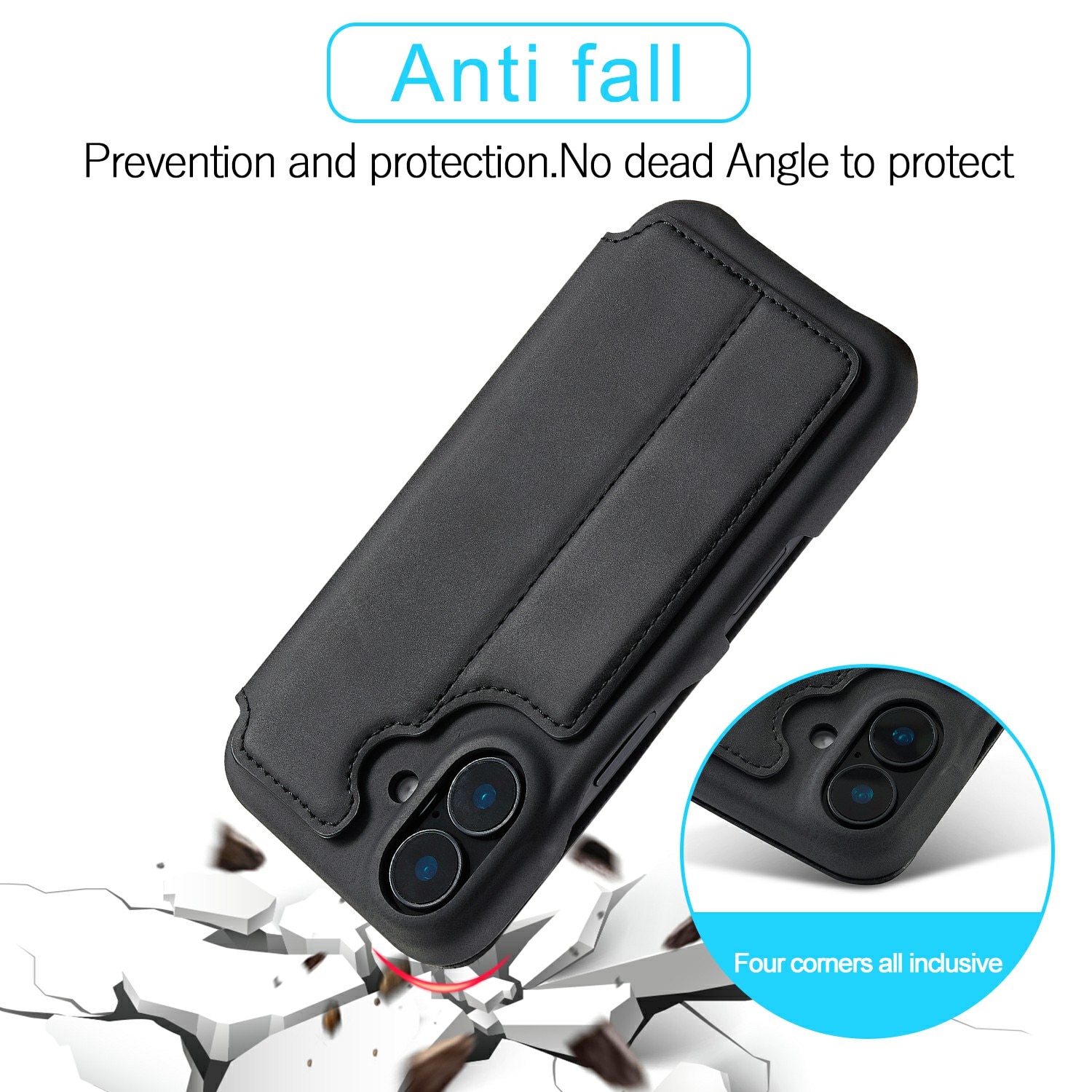 Slim Bookcover hoesje iPhone 17 zwart