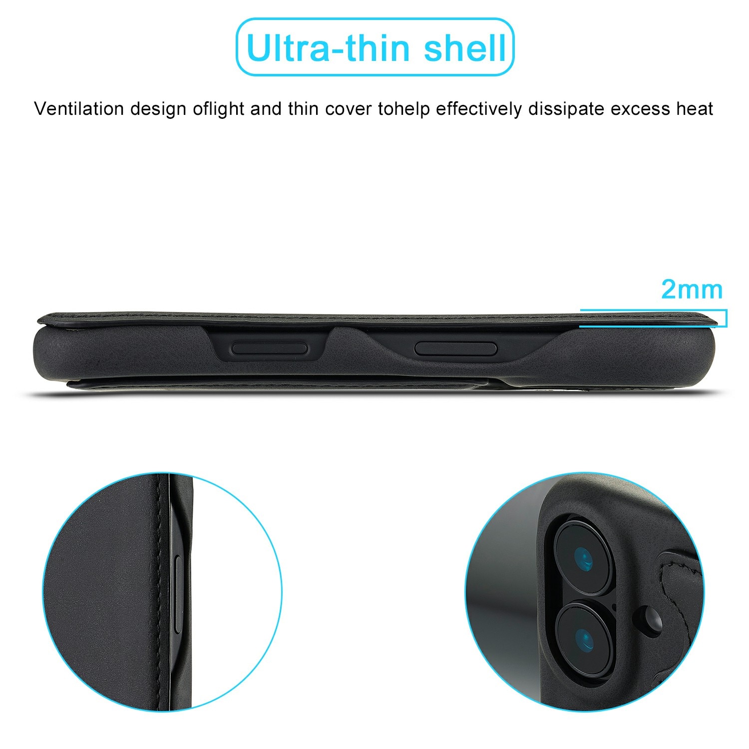 Slim Bookcover hoesje iPhone 17 zwart