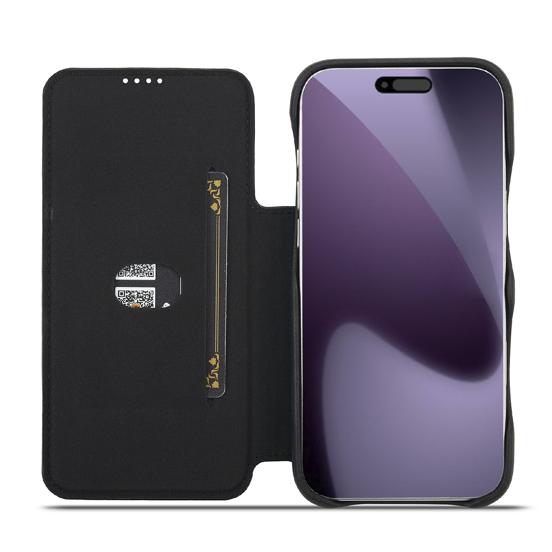 Slim Bookcover hoesje iPhone 17 Pro Zwart