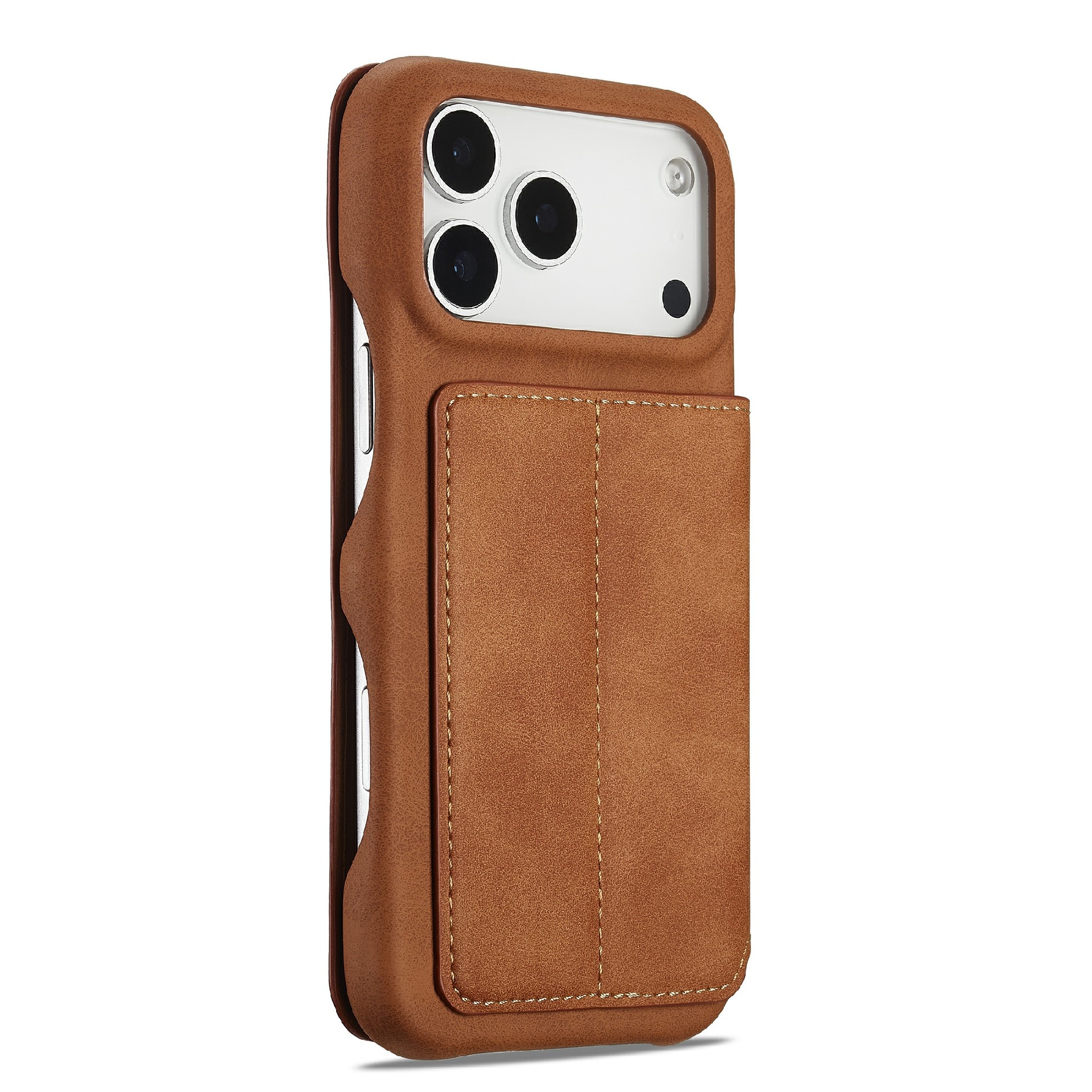 Slim Bookcover hoesje iPhone 17 Pro Cognac