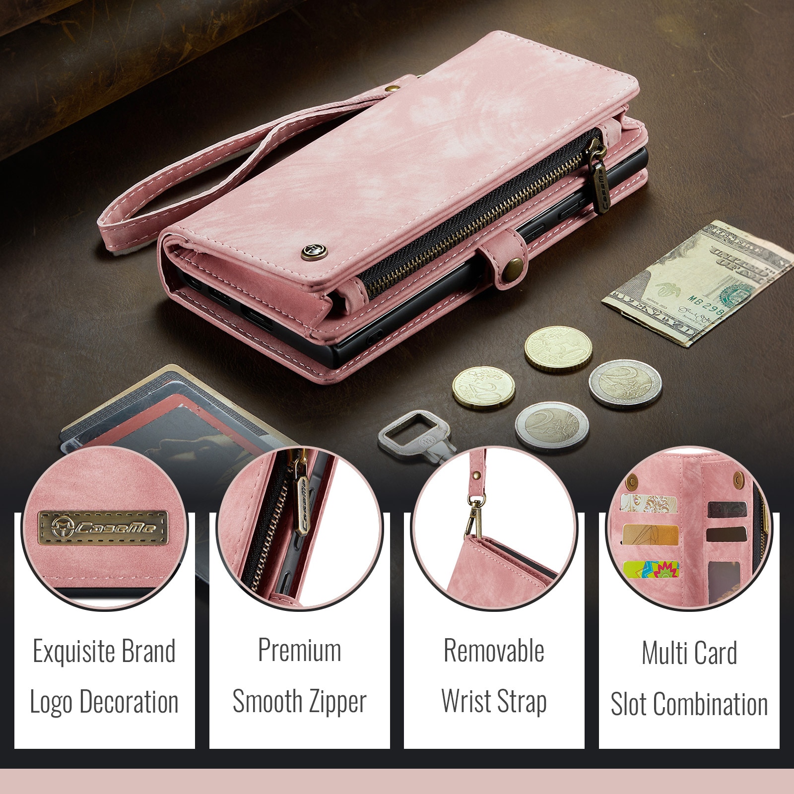 Multi-slot Hoesje Samsung Galaxy A17 Roze