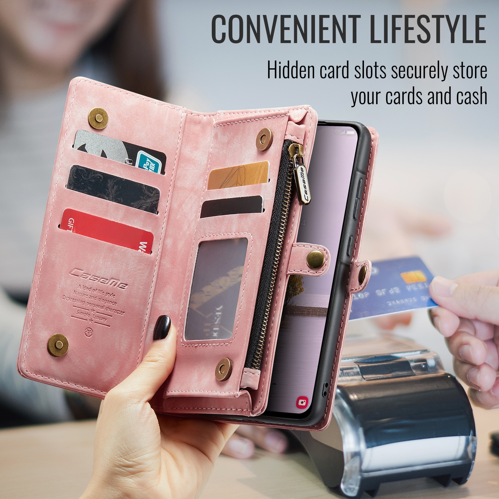 Multi-slot Hoesje Samsung Galaxy A17 Roze