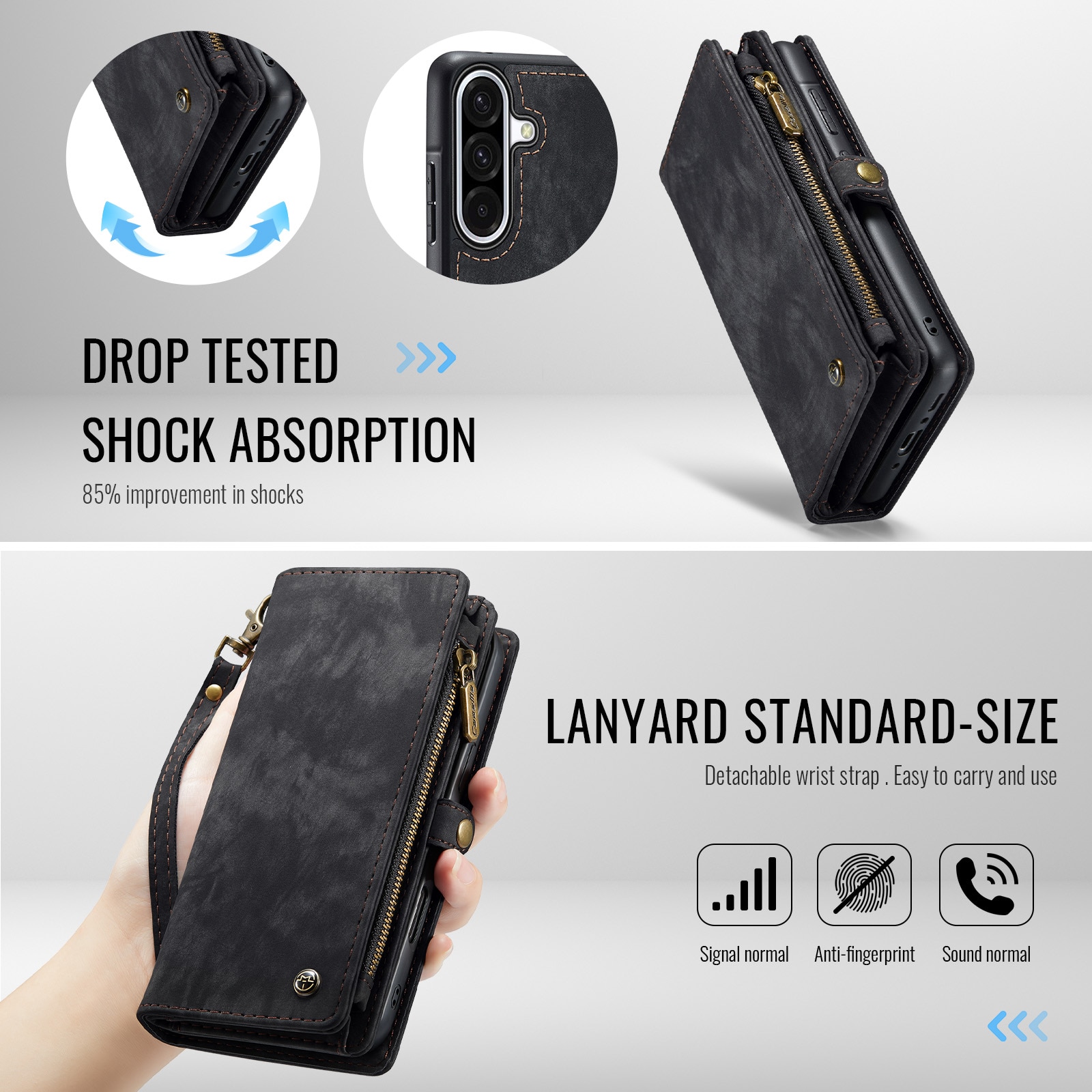 Multi-slot Hoesje Samsung Galaxy A17 Grijs
