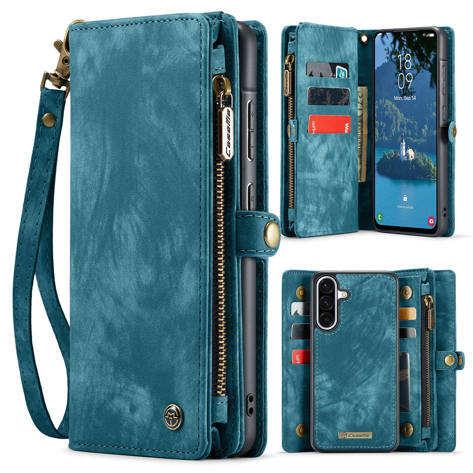Multi-slot Hoesje Samsung Galaxy A17 Blauw