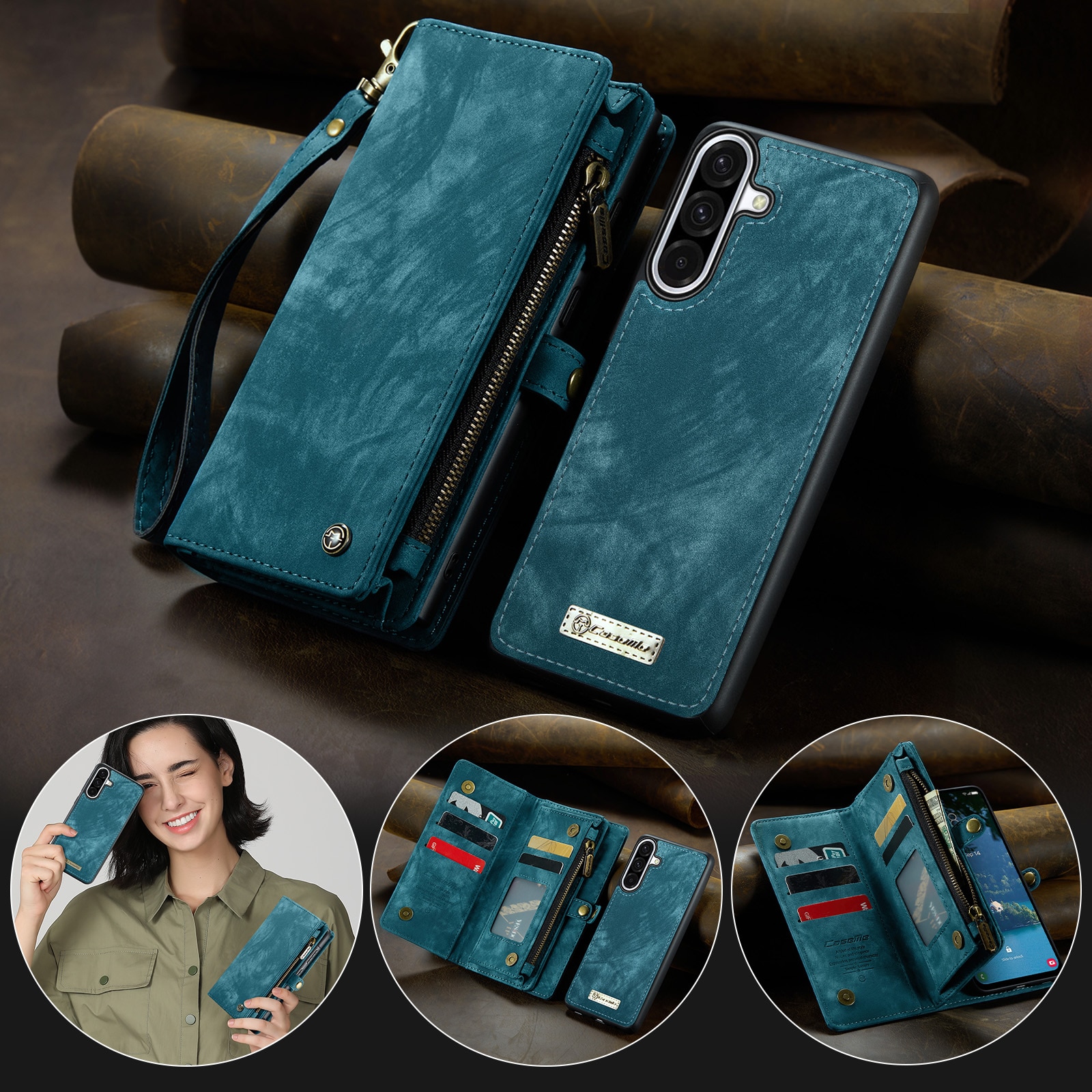 Multi-slot Hoesje Samsung Galaxy A17 Blauw