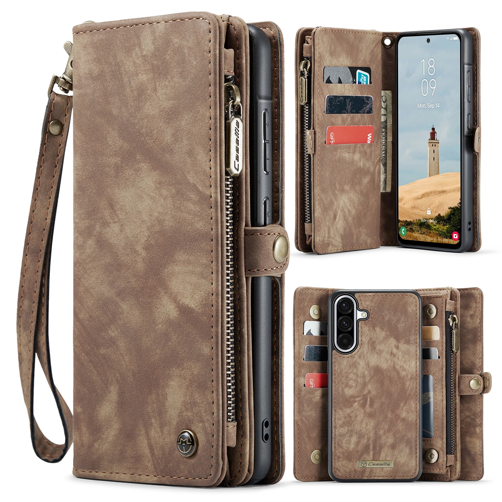 Multi-slot Hoesje Samsung Galaxy A17 Bruin