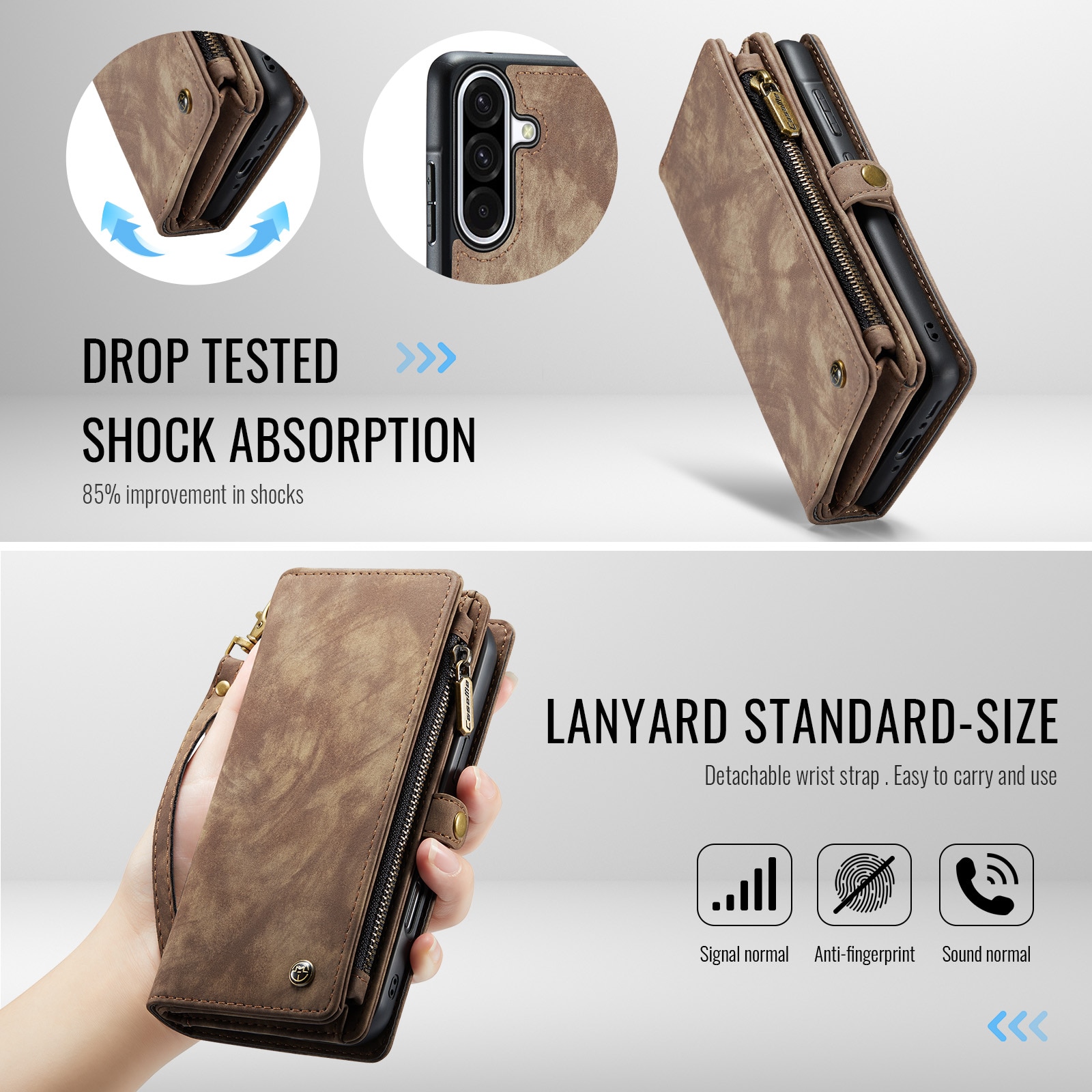 Multi-slot Hoesje Samsung Galaxy A17 Bruin