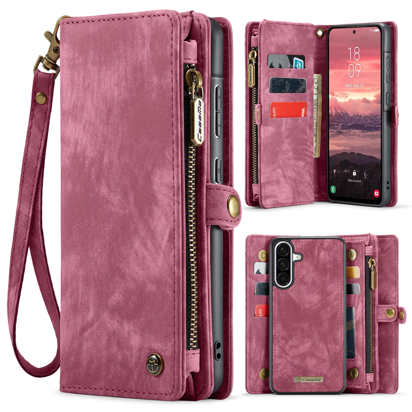 Multi-slot Hoesje Samsung Galaxy A17 Rood